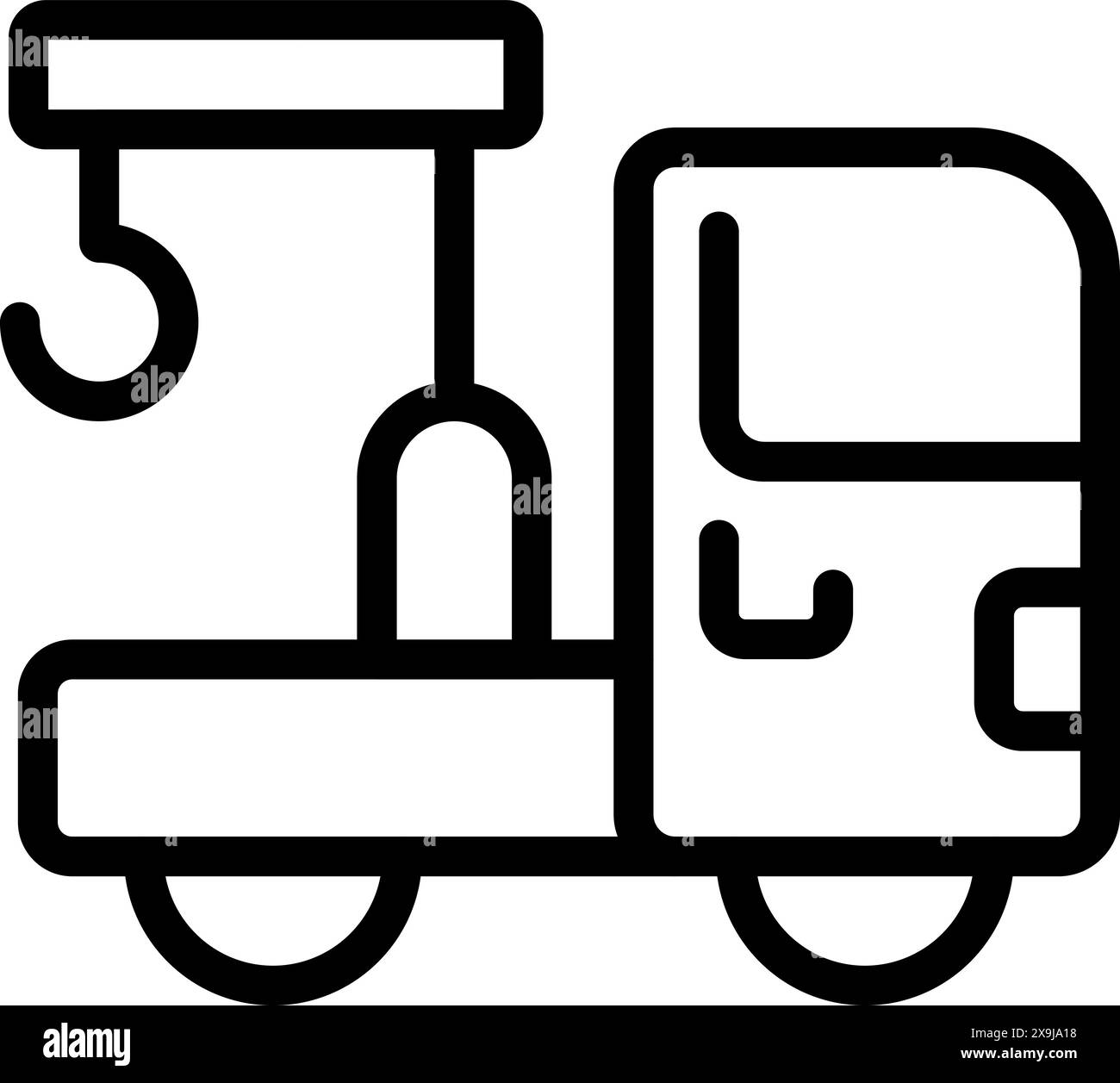 Delivery scooter icon graphic in black and white line art vector design ...