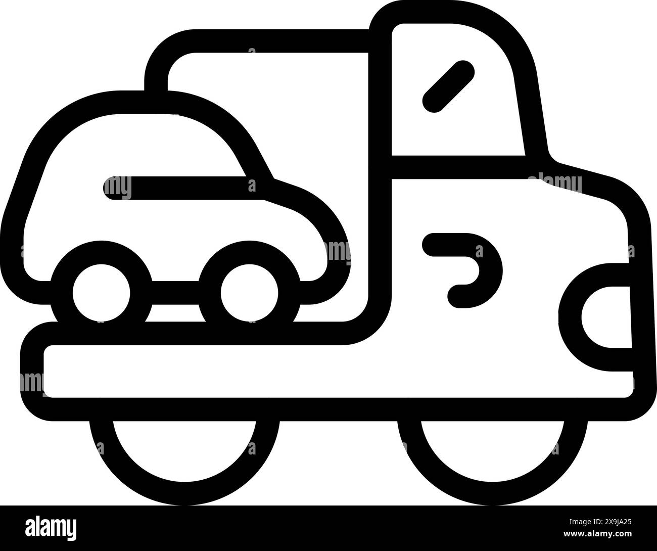 Professional tow truck vector icon illustration with editable linear ...