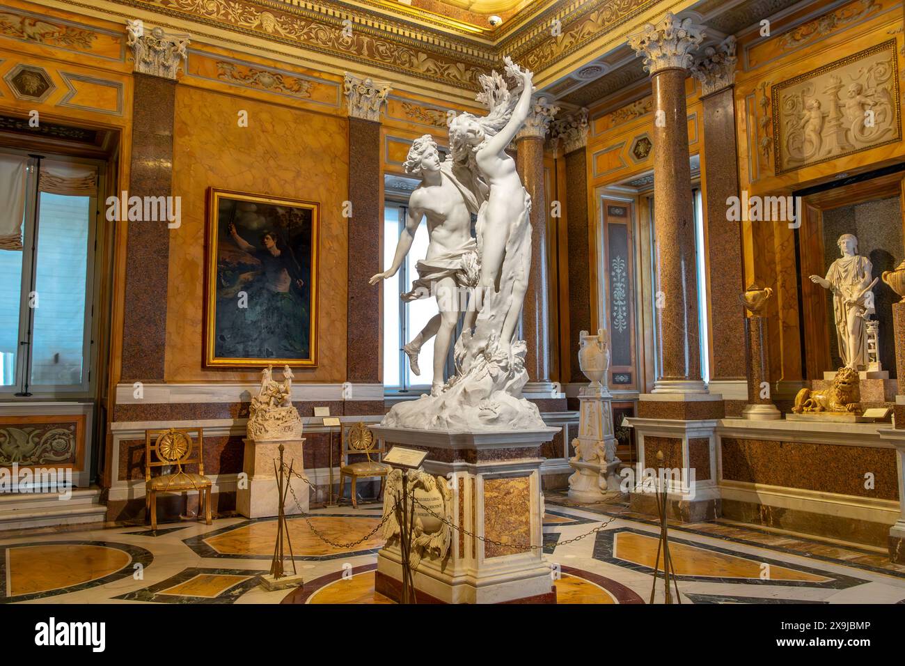 Apollo and Daphne, a life-sized marble sculpture by Gian Lorenzo Bernini, which was executed between 1622 and 1625 ,Galleria Borghese, Rome, Italy Stock Photo