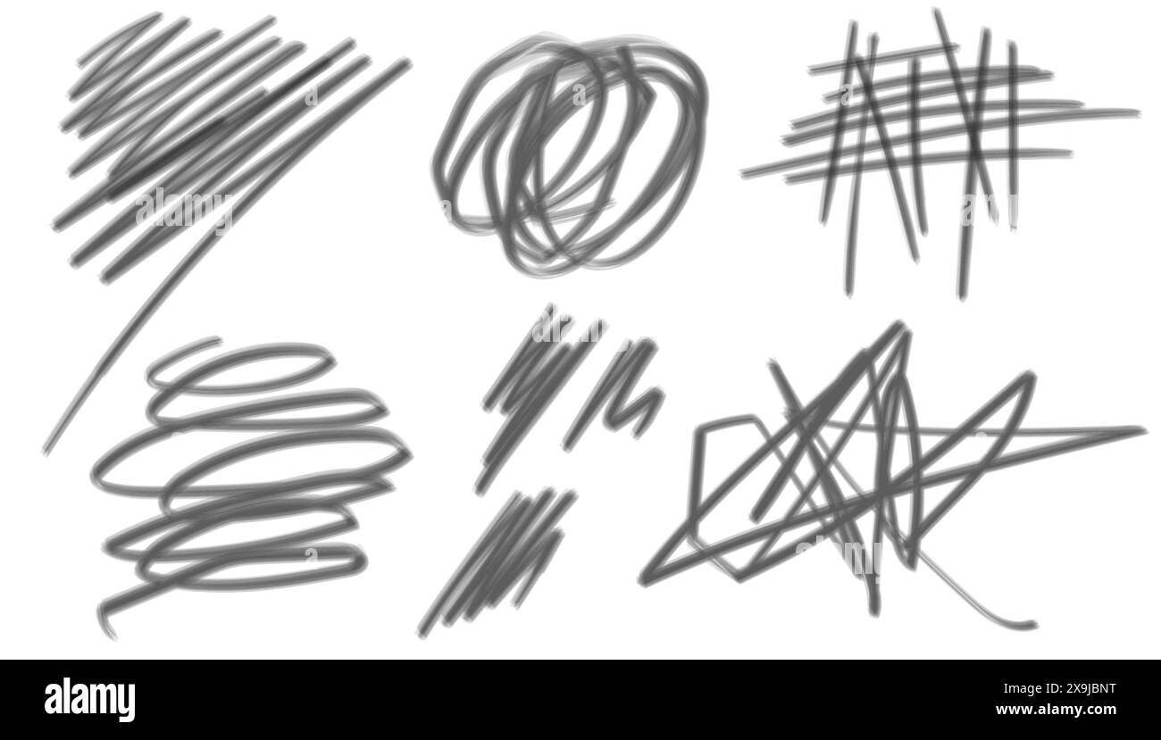 Marker drawn scribble vector set. Childish drawing. Hand draws ...