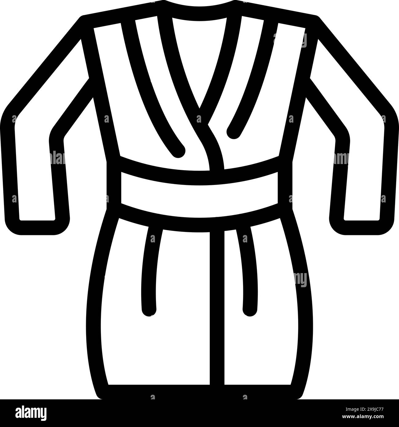 Simple, elegant line art bathrobe icon vector illustration for fashion ...
