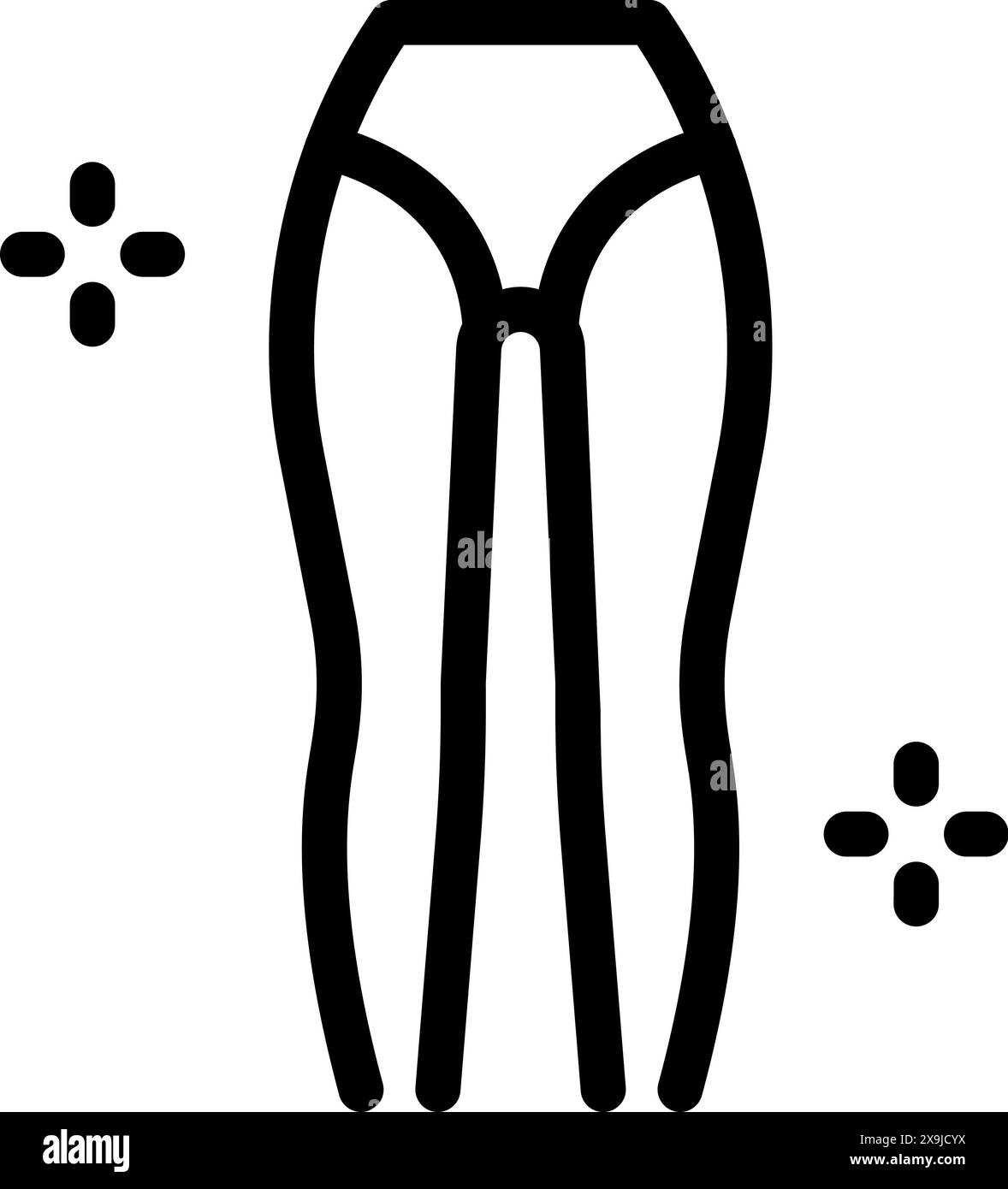 Vector illustration of women's highwaisted pants in a minimalist black ...