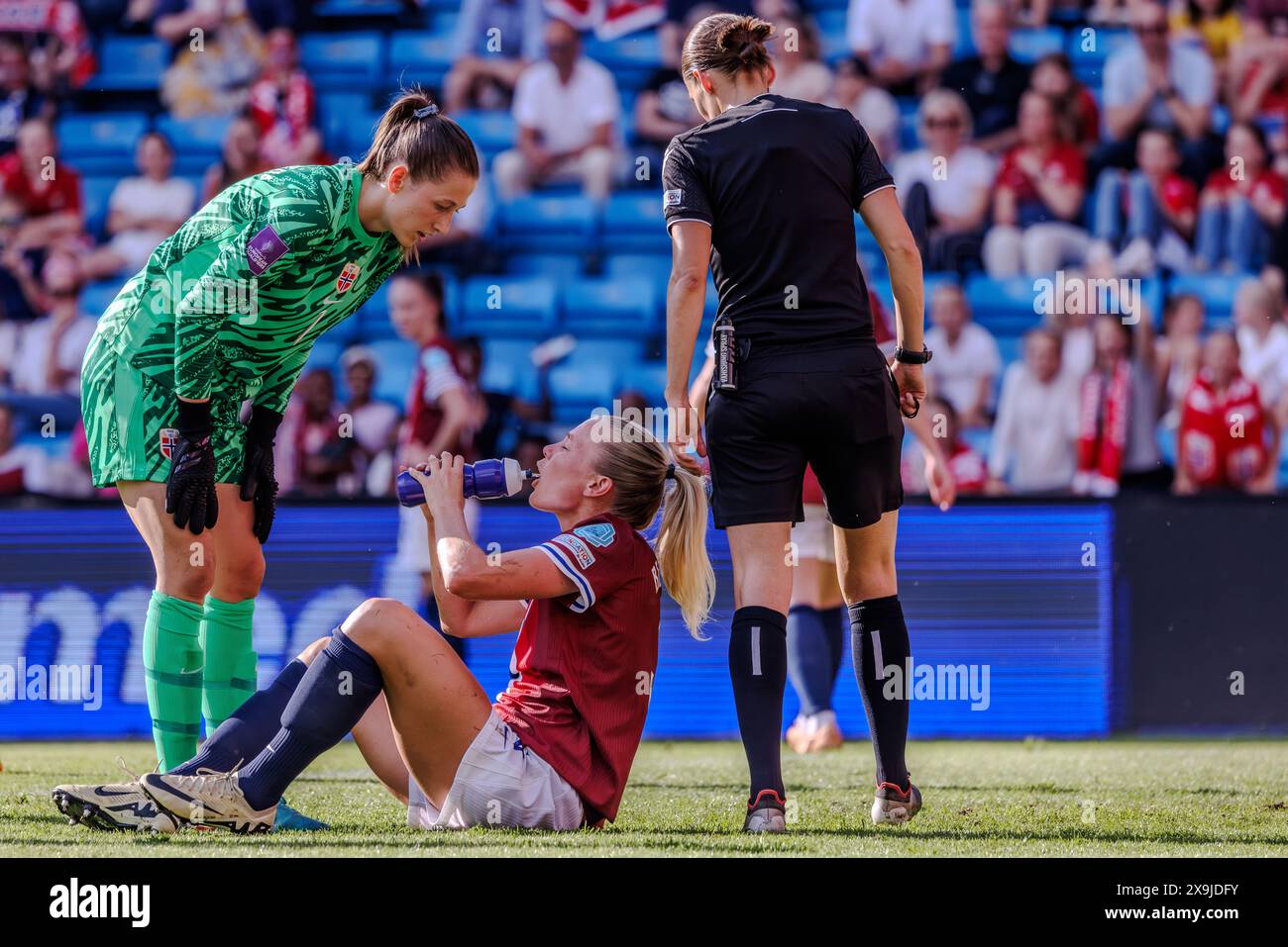 Oslo, Norway. 31st, May 2024. Goalkeeper Cecilei Fiskerstrand (1) of Norway seen during the UEFA European Qualifier match between Norway and Italy at Ullevaal Stadion in Oslo. (Photo credit: Gonzales Photo - Ketil Martinsen). Stock Photo