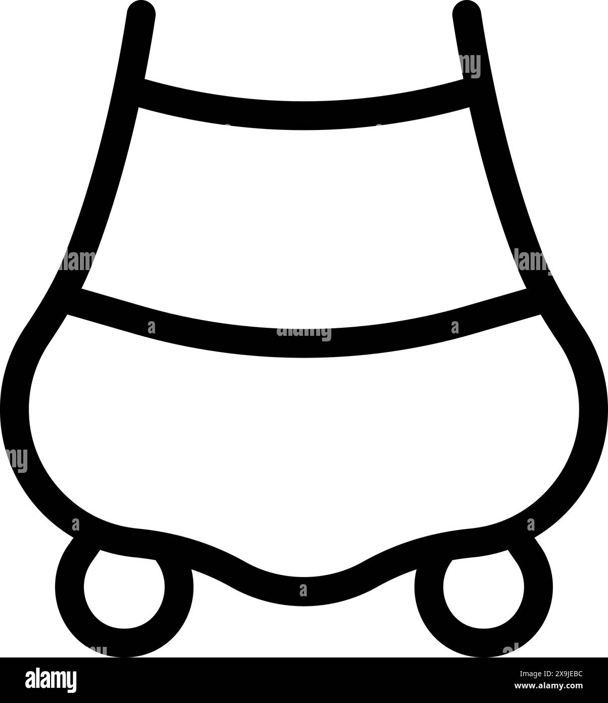 Vector icon of a simple empty shopping cart in a line art style ...