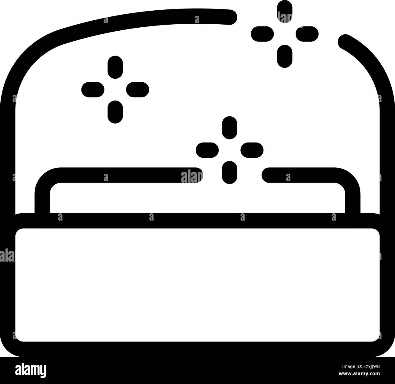 Minimalist black and white vector illustration of a simplified bread ...