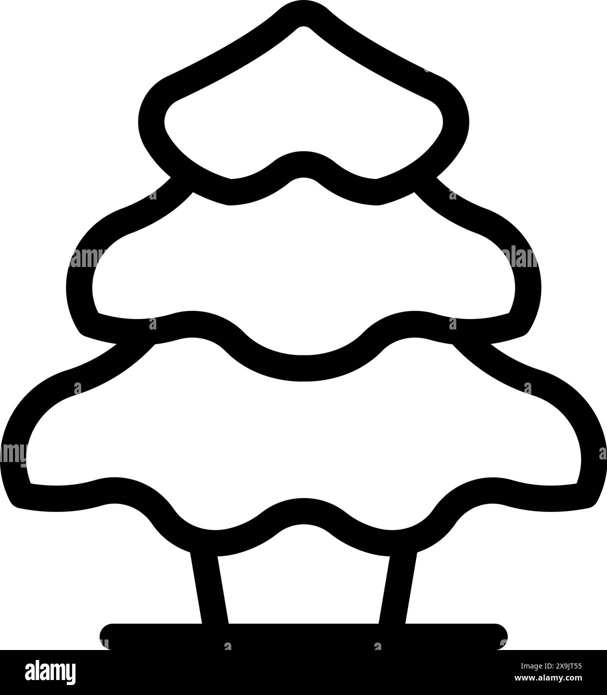 Simple black and white icon representing a pine tree Stock Vector Image ...