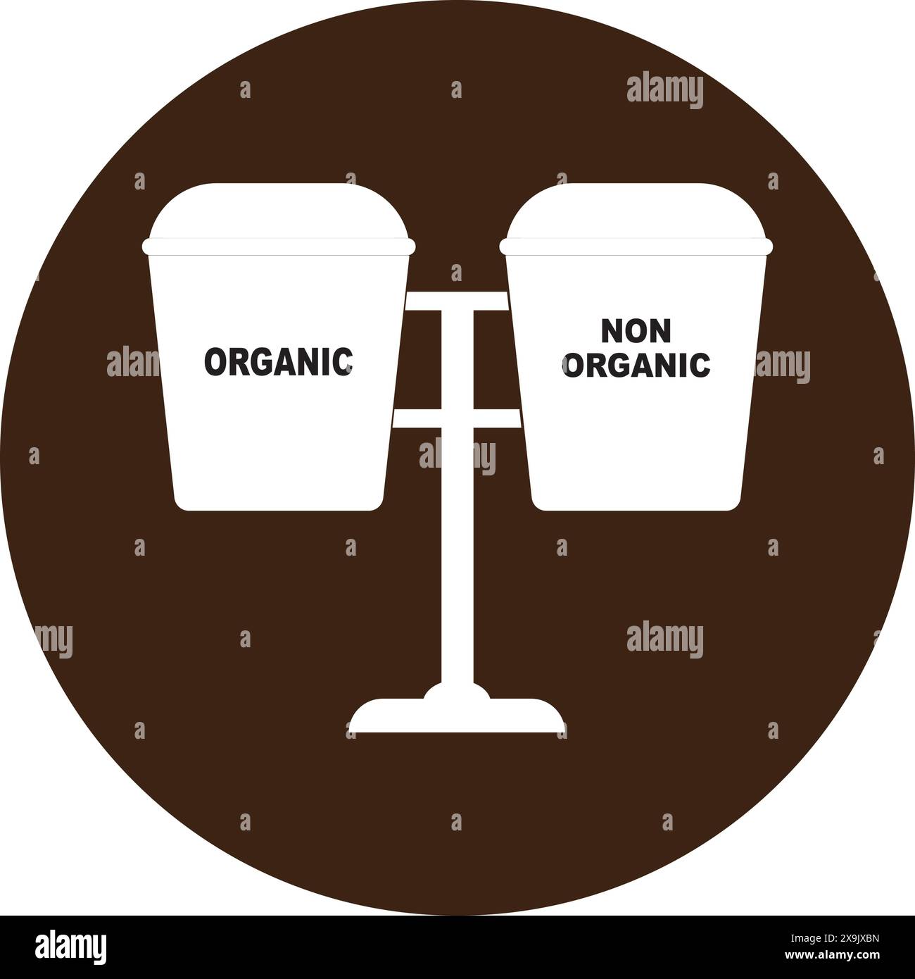 trash can icon, and its designation, simple vector design Stock Vector