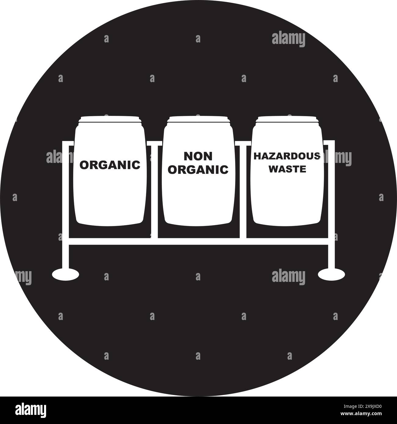 trash can icon, and its designation, simple vector design Stock Vector
