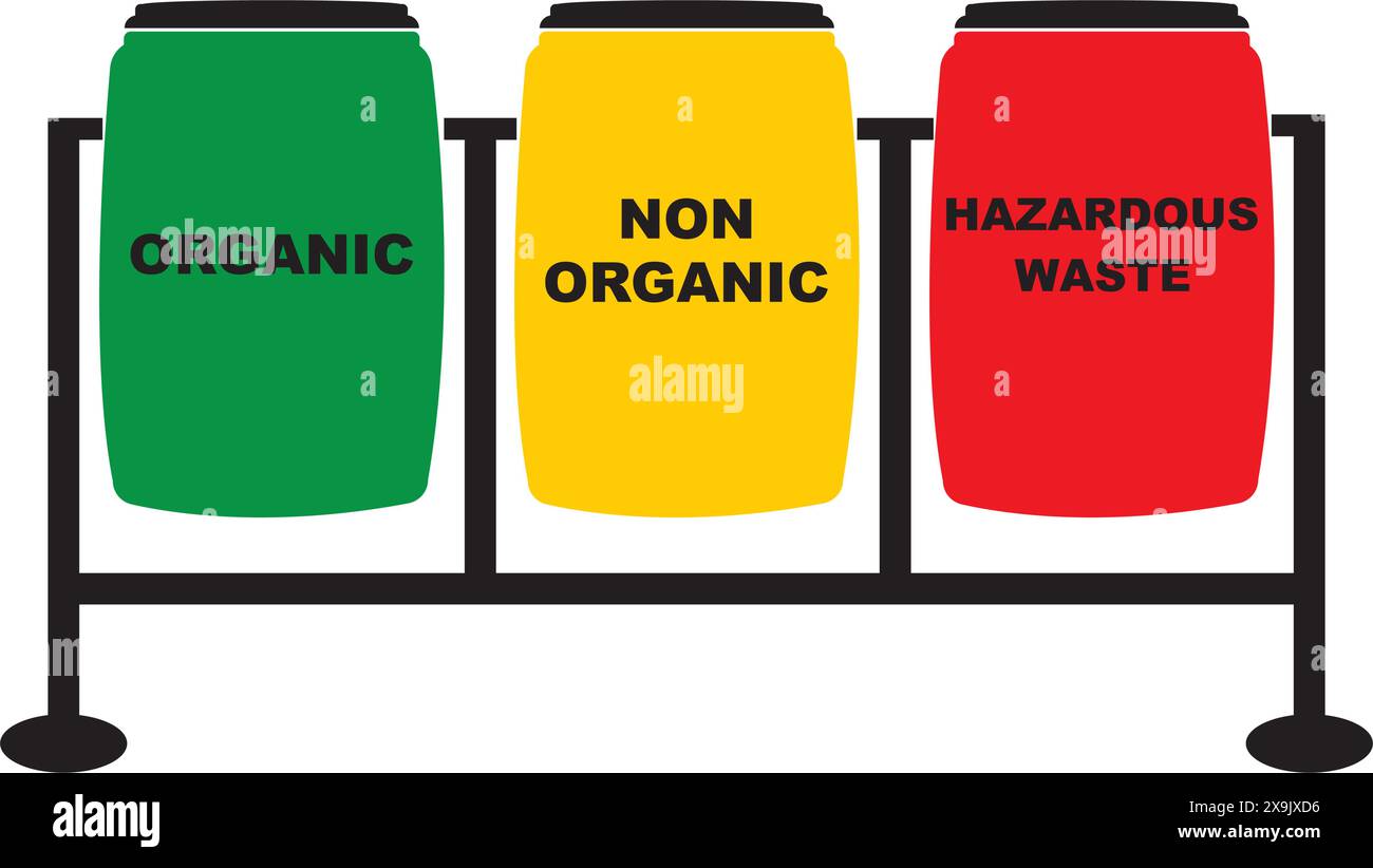 trash can icon, and its designation, simple vector design Stock Vector