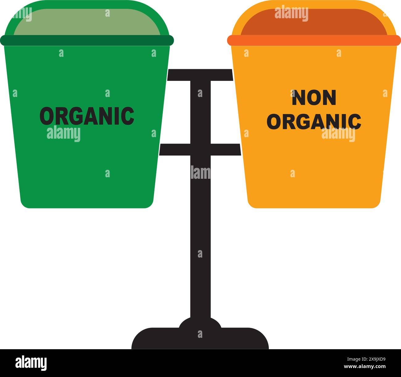 trash can icon, and its designation, simple vector design Stock Vector