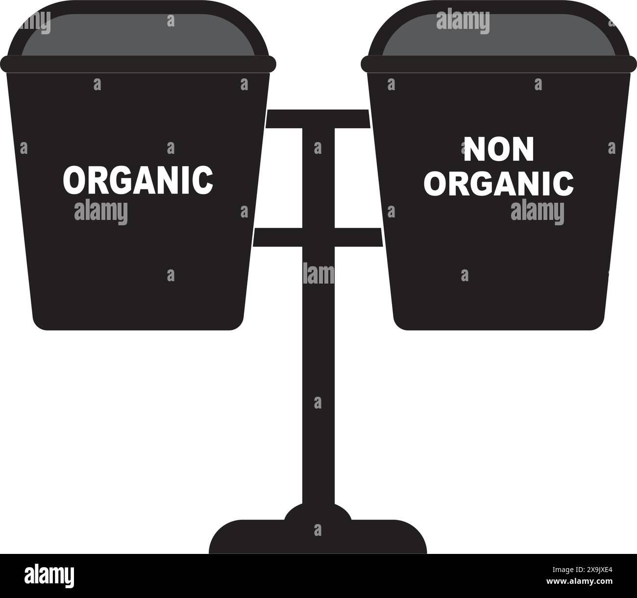 trash can icon, and its designation, simple vector design Stock Vector
