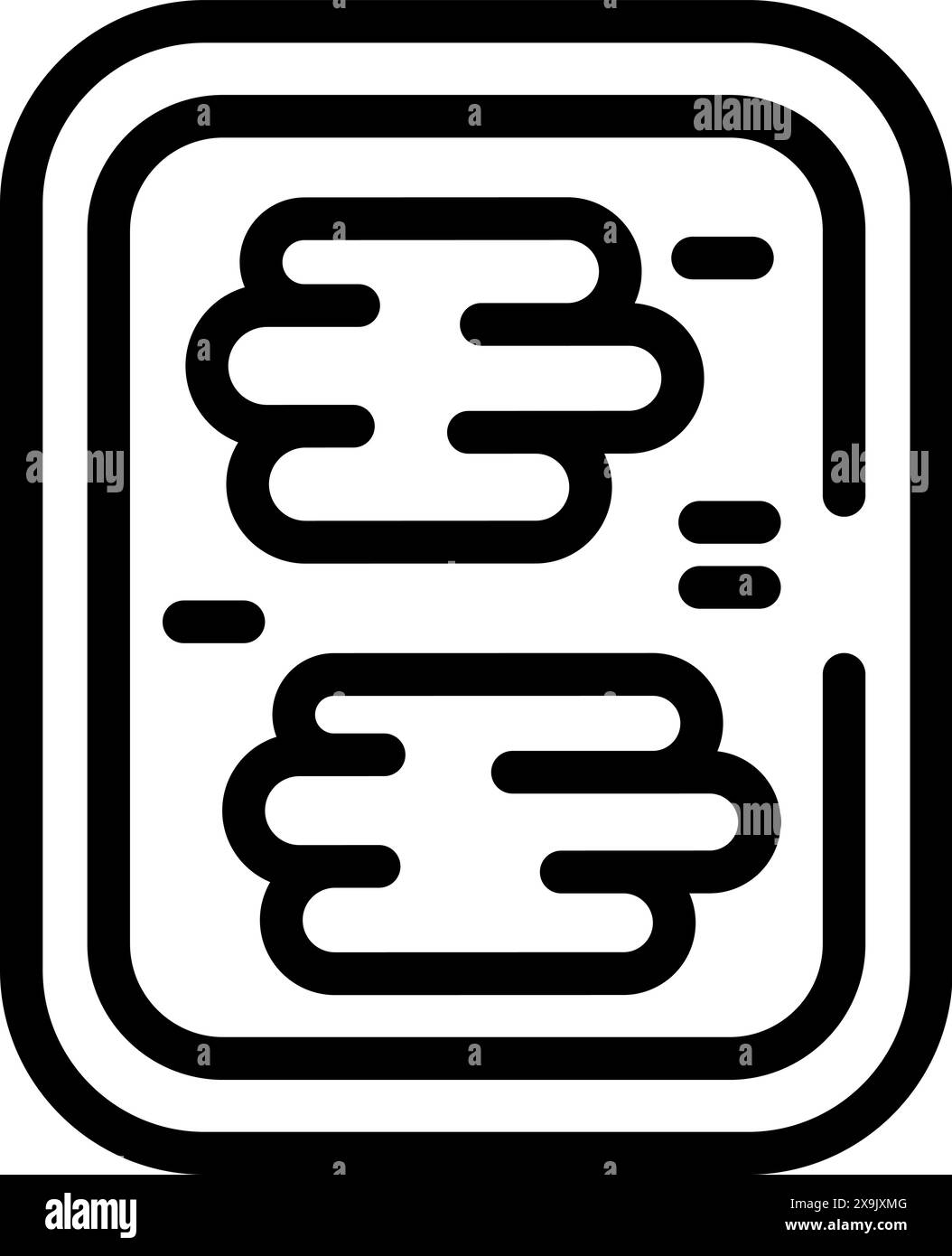 Black outline vector icon featuring an illustration of stacked paper ...