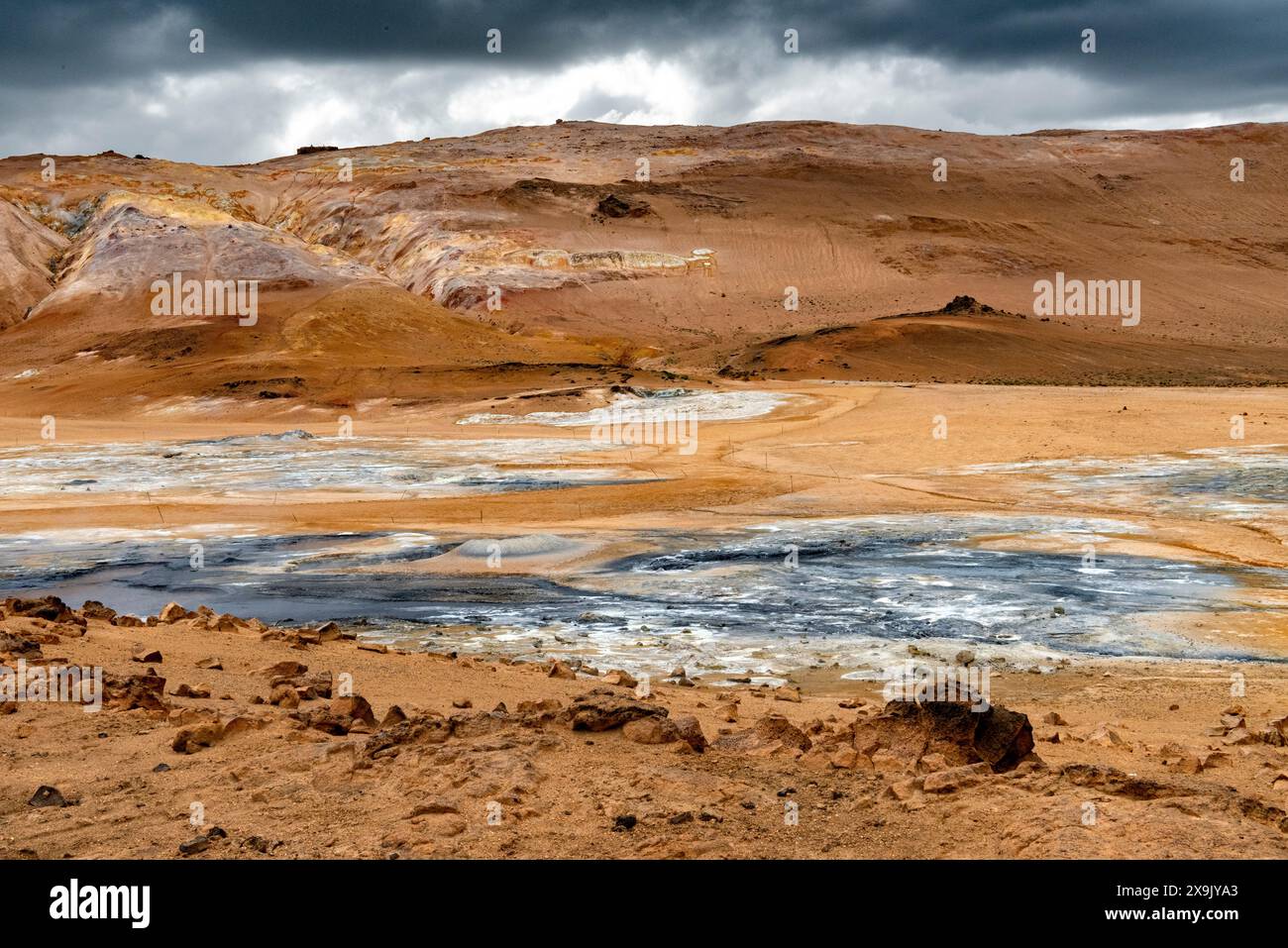 geothermal sulfur springs in Iceland Stock Photo