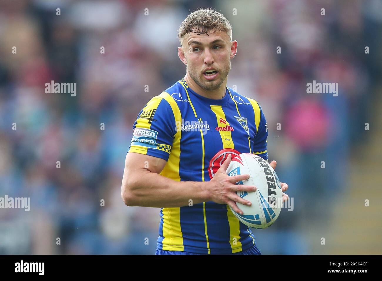 Warrington, UK. 01st June, 2024. Sam Powell of Warrington Wolves during the Betfred Super League Round 13 match Warrington Wolves vs Wigan Warriors at Halliwell Jones Stadium, Warrington, United Kingdom, 1st June 2024 (Photo by Gareth Evans/News Images) in Warrington, United Kingdom on 6/1/2024. (Photo by Gareth Evans/News Images/Sipa USA) Credit: Sipa USA/Alamy Live News Stock Photo