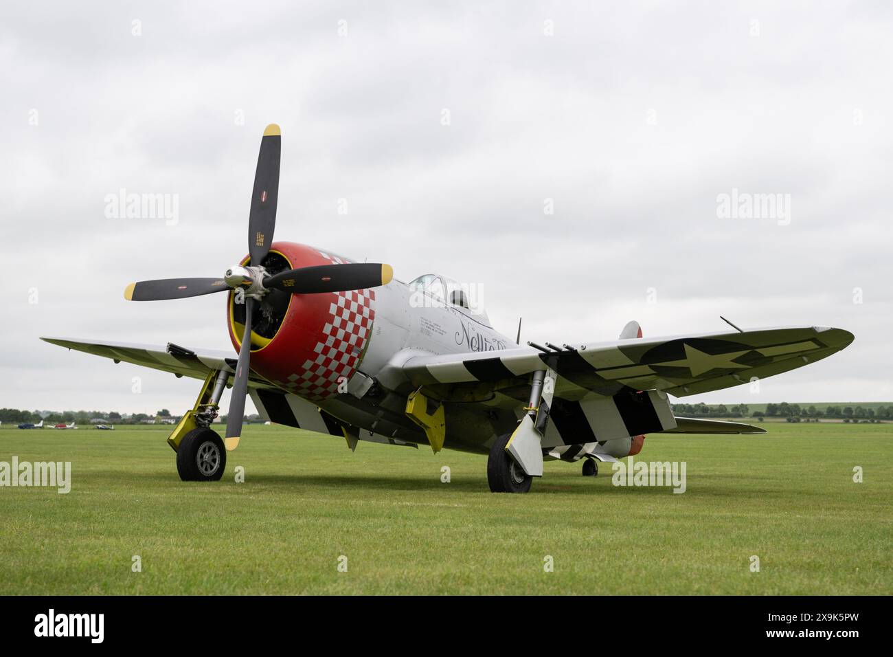 Republic P47D Thunderbolt ‘Nellie’ sits on the flightline ahead of