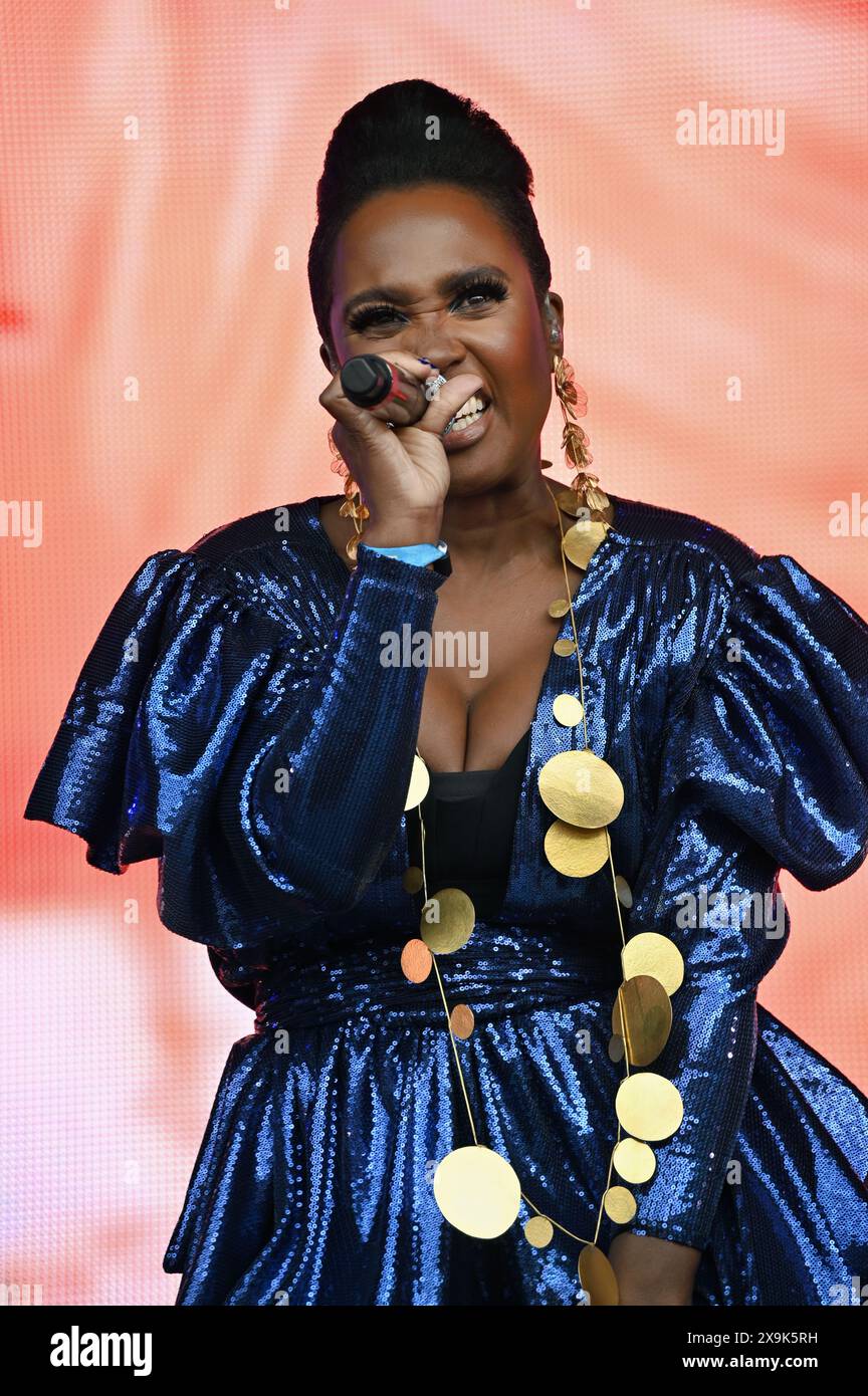 Brockwell Park, London, UK. 1st June, 2024. Michelle Gayle performs at Hayu Arena at Mighty Hoopla 2024 Day 1 - Pop music festival in London, UK. Credit: See Li/Picture Capital/Alamy Live News Stock Photo