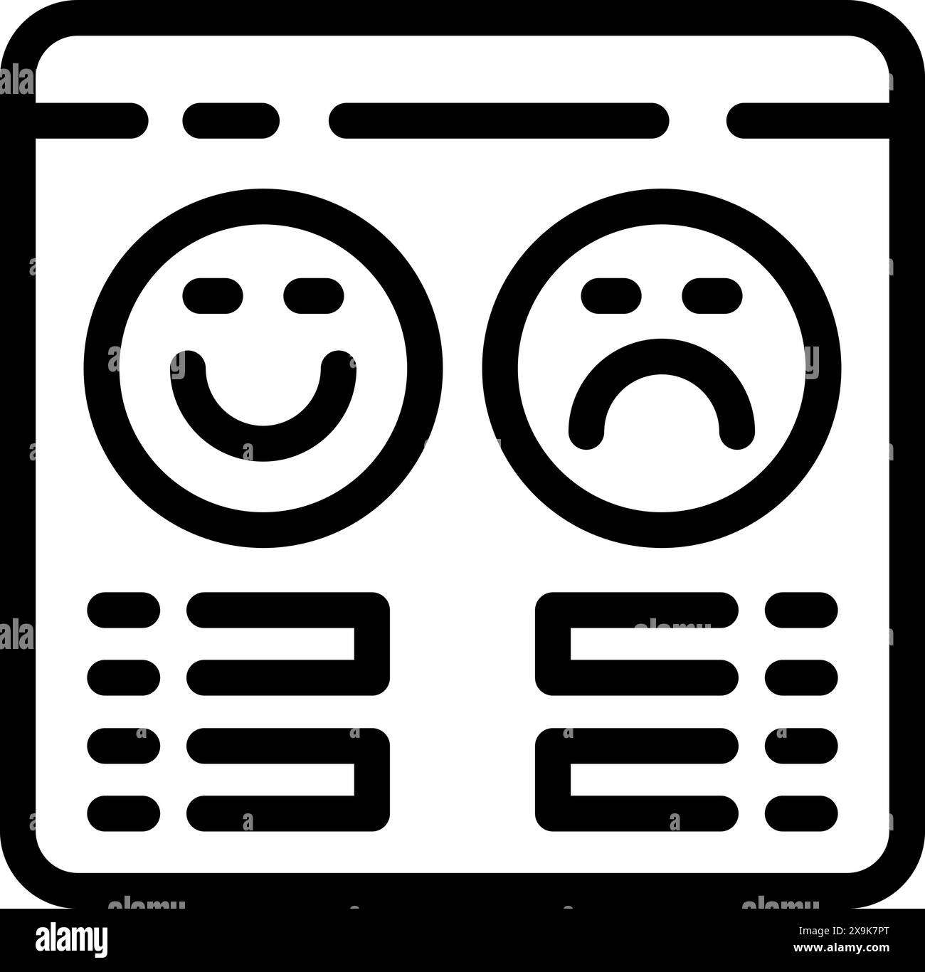 Minimalistic black and white customer feedback icons concept with ...