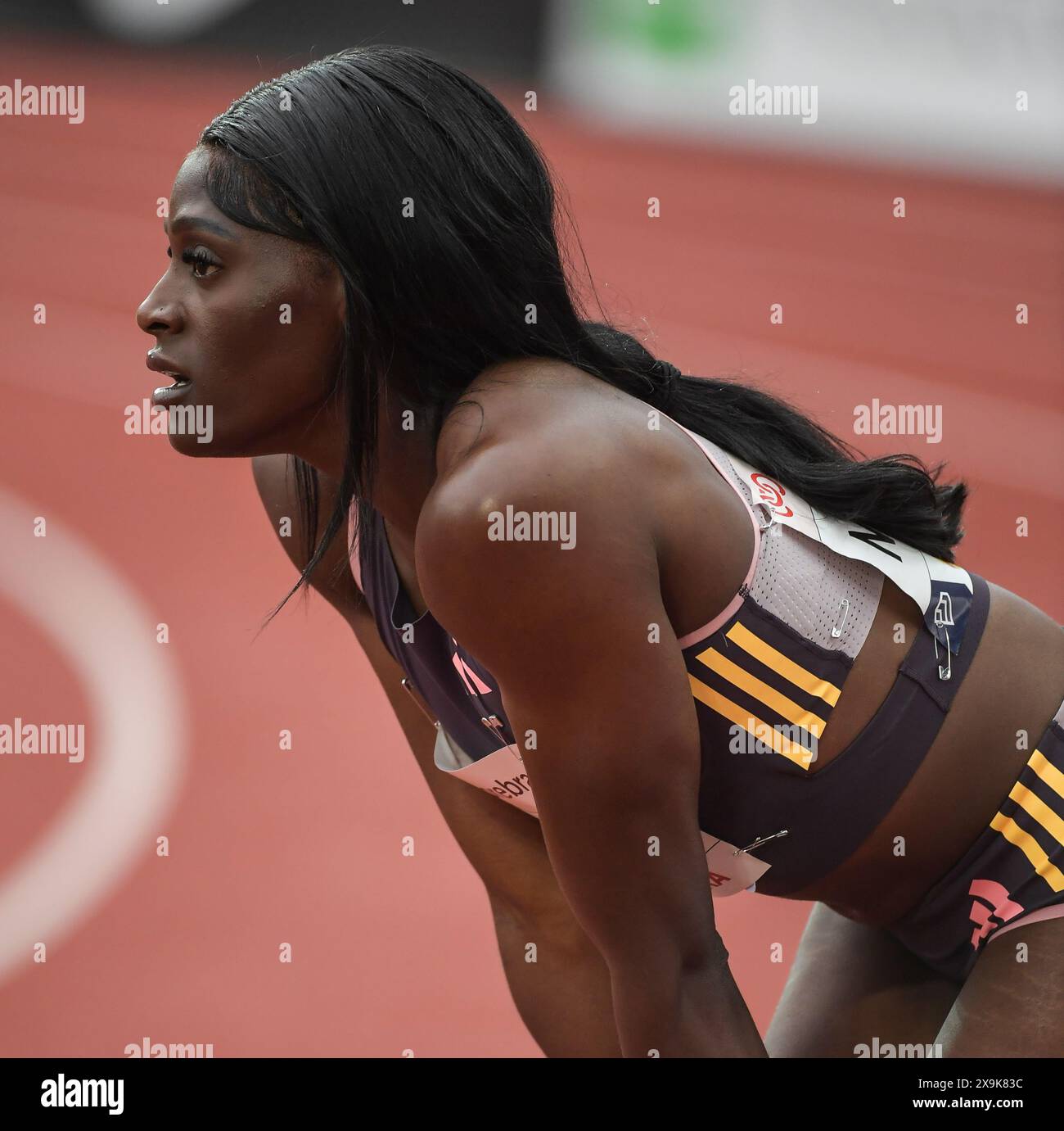 Daryl Neita of Great Britain competing in the women’s 200m at the Wanda Diamond League Oslo Bislett Games, Oslo, Norway on the 30th May 2024. Photo Ga Stock Photo