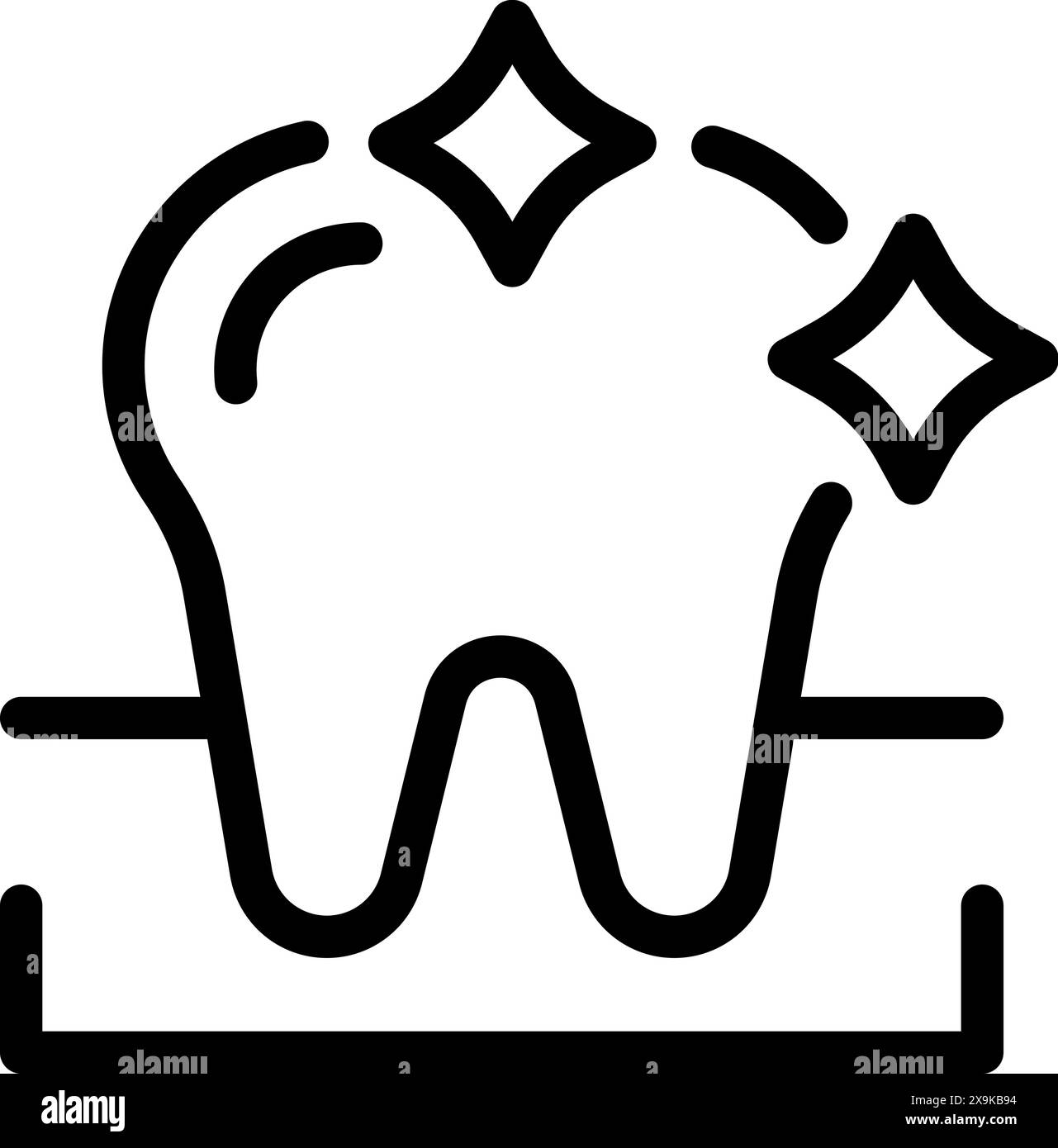 Clean and sparkling tooth icon representing dental hygiene and care in