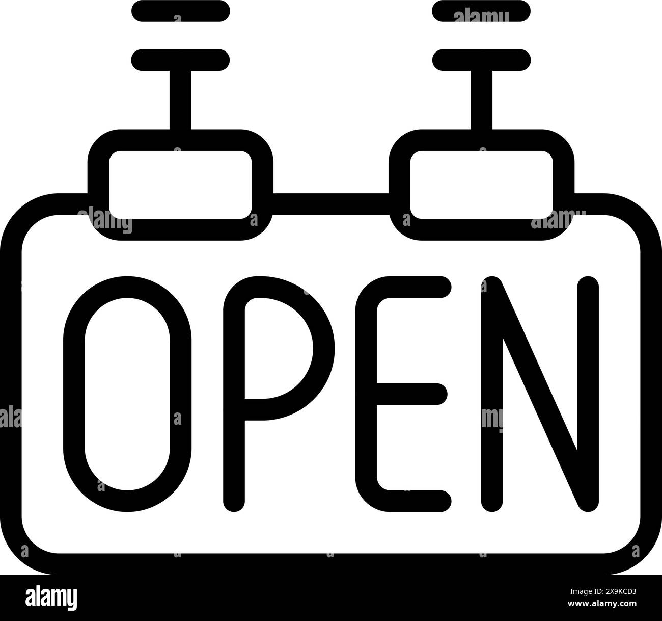 Simple line art vector of an 'open' sign for business use Stock Vector