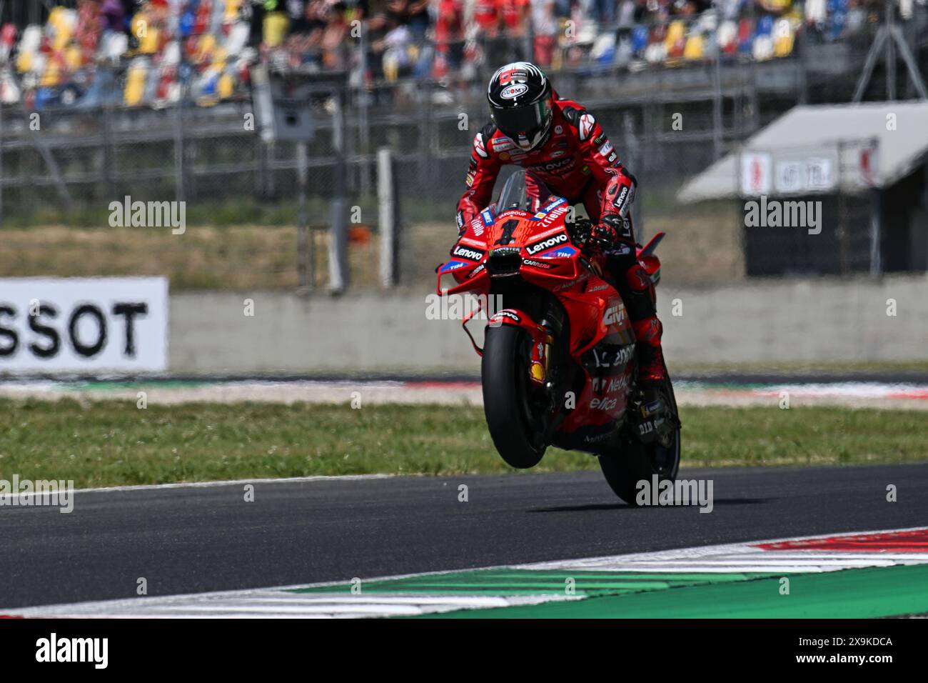 Italian rider Francesco Bagnaia of Ducati Lenovo Team celebrates the ...