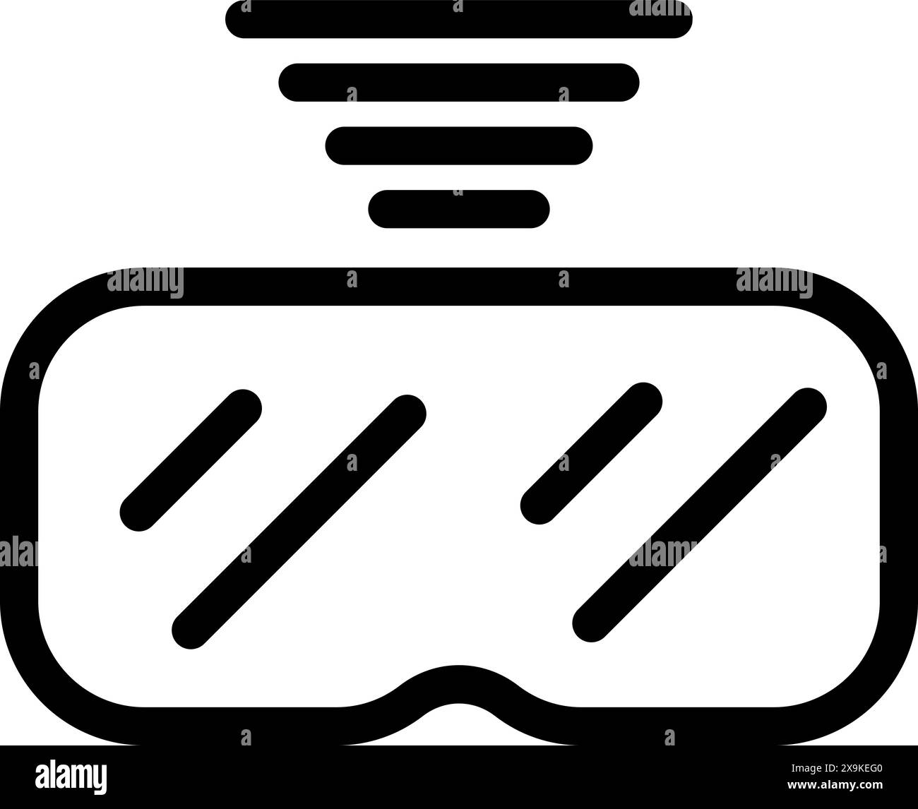 Modern virtual reality headset icon in black and white with minimalist ...