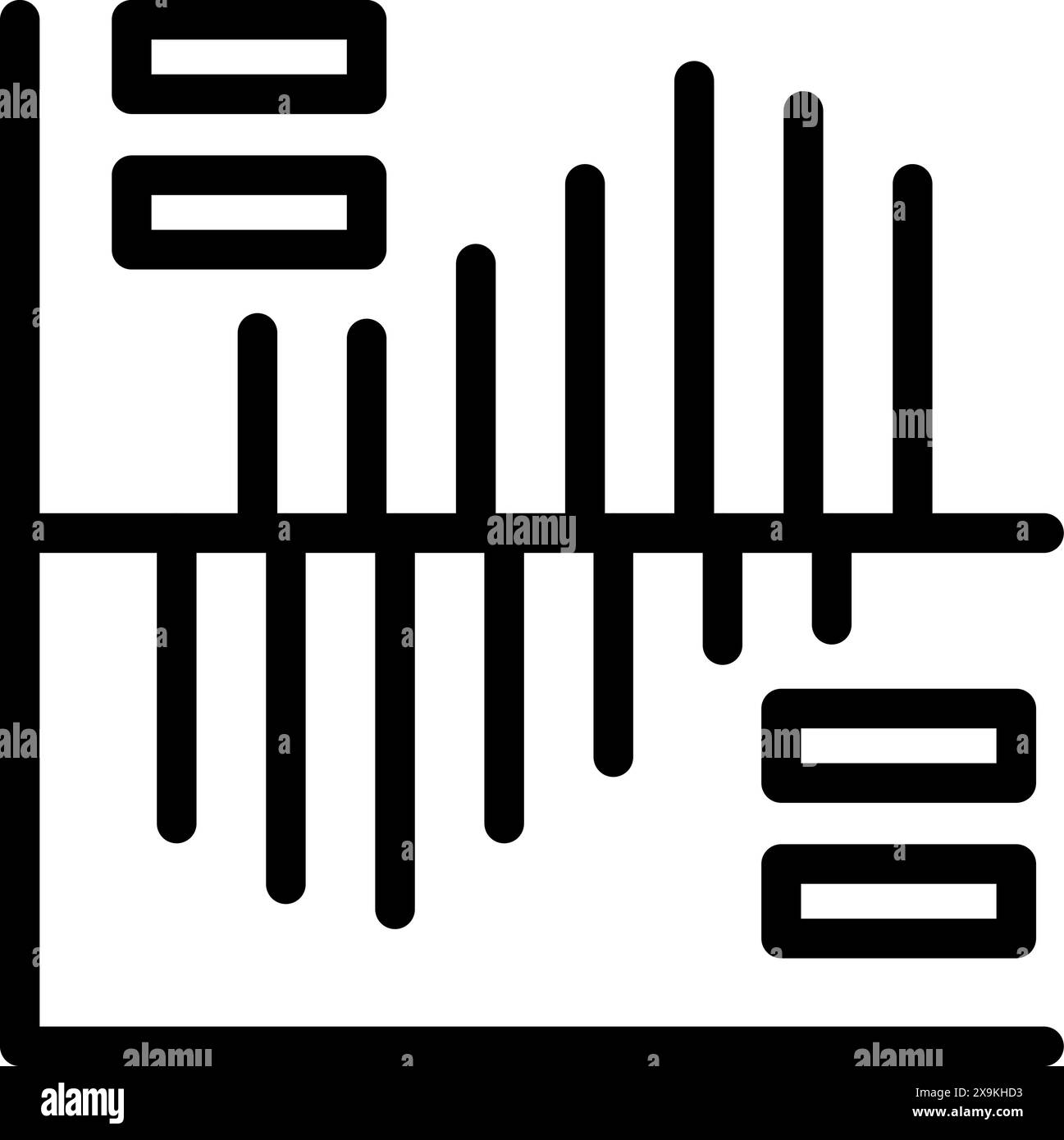 Abstract black and white sound wave icon vector illustration suitable for audio, graphic design, digital pattern, music, and technology concepts Stock Vector