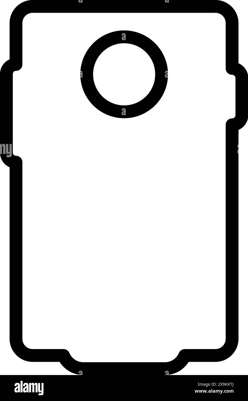 Minimalistic vector image of a smartphone case with a camera hole Stock Vector
