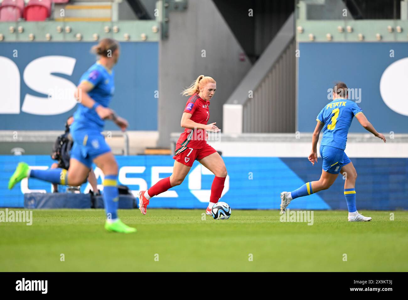 LLANELLI, WALES - 31 MAY 2024: Wales' Ceri Holland during the UEFA Women’s Euro 2025 qualifier League B match between Wales Women and Ukraine Women at Parc y Scarlets in Llanelli on the 31st of May 2024. (Pic by Ashley Crowden/FAW) Stock Photo