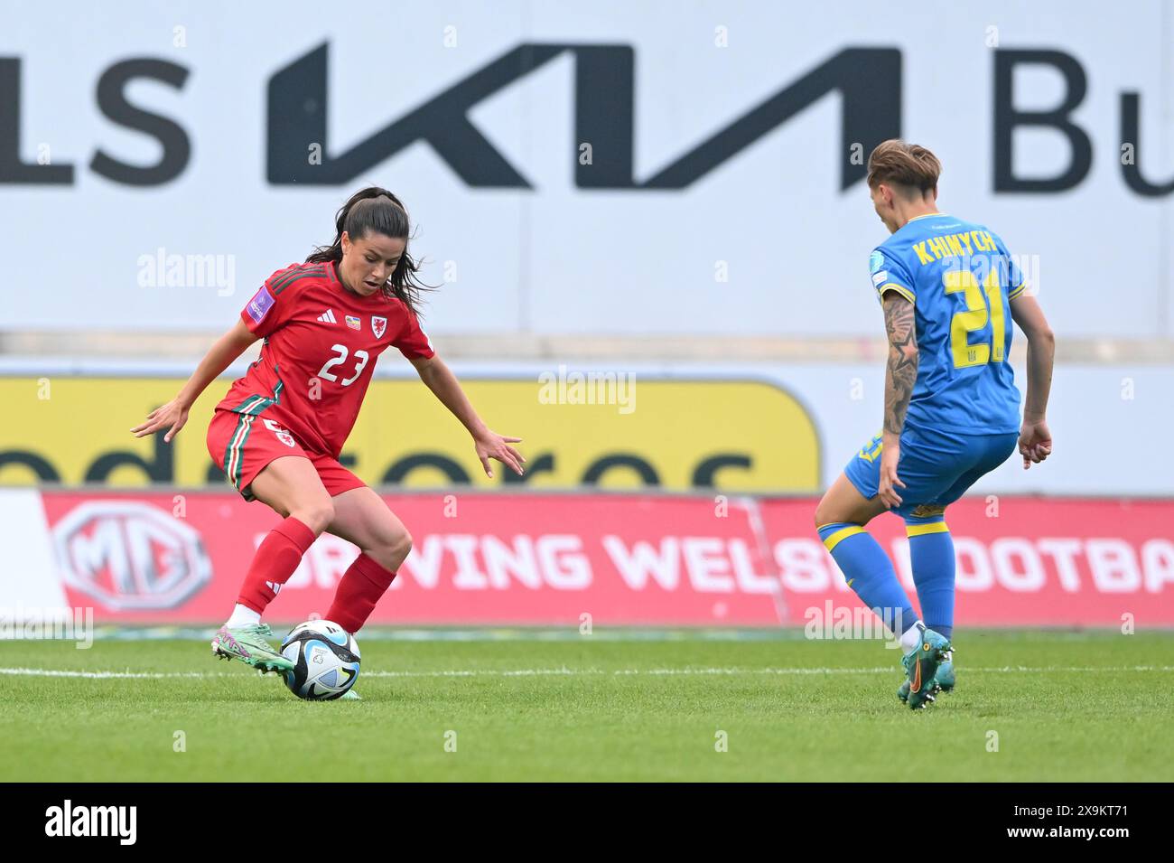 LLANELLI, WALES - 31 MAY 2024: Wales' Ffion Morgan during the UEFA Women’s Euro 2025 qualifier League B match between Wales Women and Ukraine Women at Parc y Scarlets in Llanelli on the 31st of May 2024. (Pic by Ashley Crowden/FAW) Stock Photo