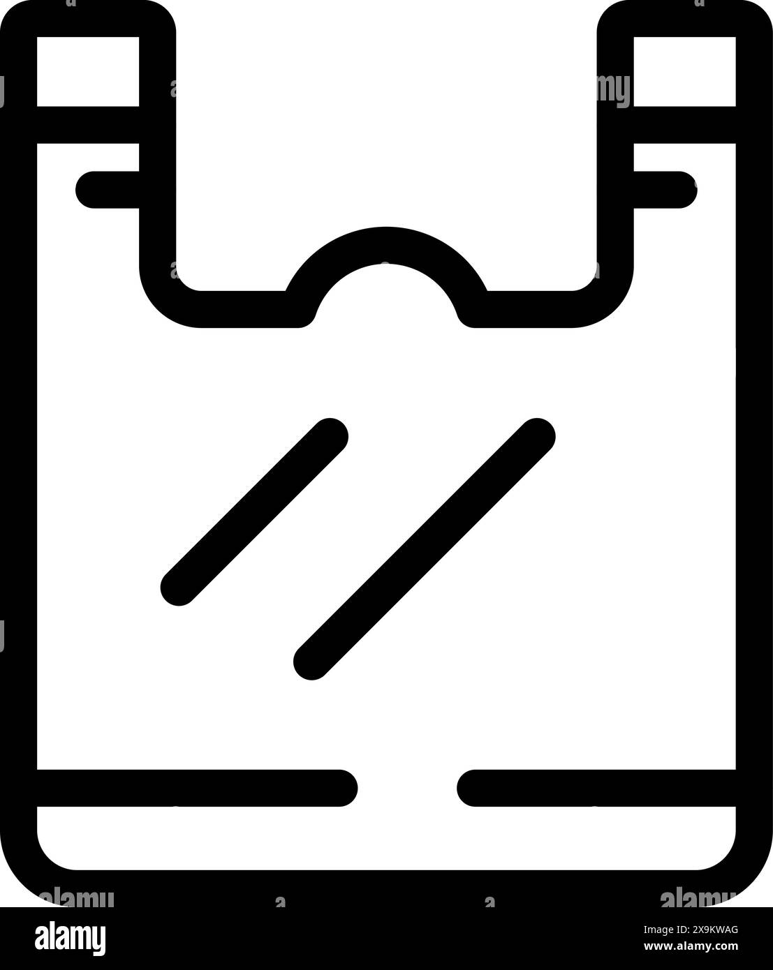 Simple line vector icon of a plastic bag in black and white Stock ...