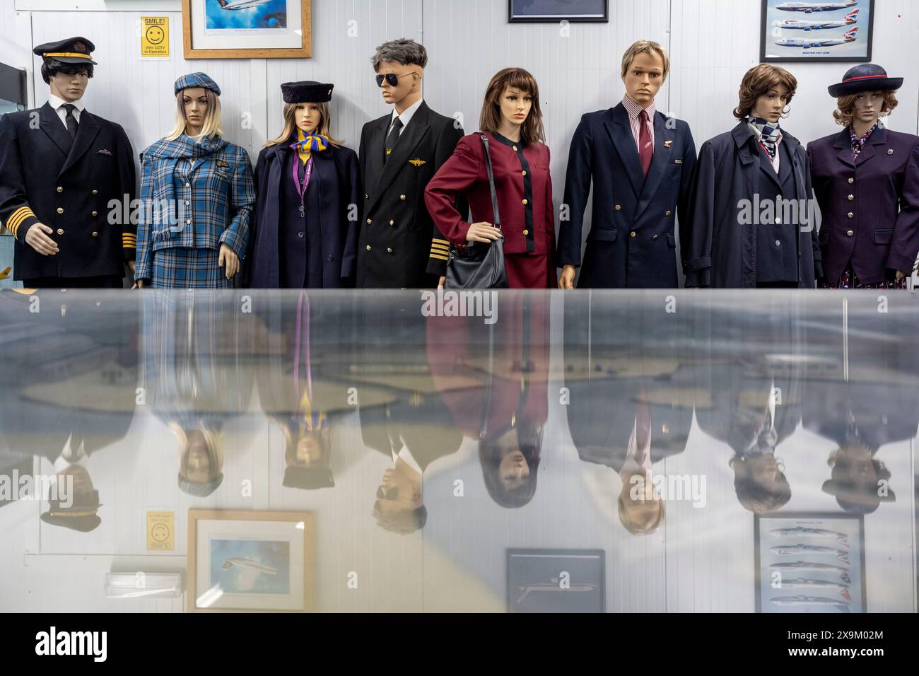 Charlwood, UK.  1 June 2024. Mannequins wear a variety of airline uniforms at Gatwick Aviation Museum, once the private collection of local Surrey businessman Peter Vallance, but since 1990 established as a Charity to inspire and educate the public about aviation.  Credit: Stephen Chung / Alamy Live News Stock Photo