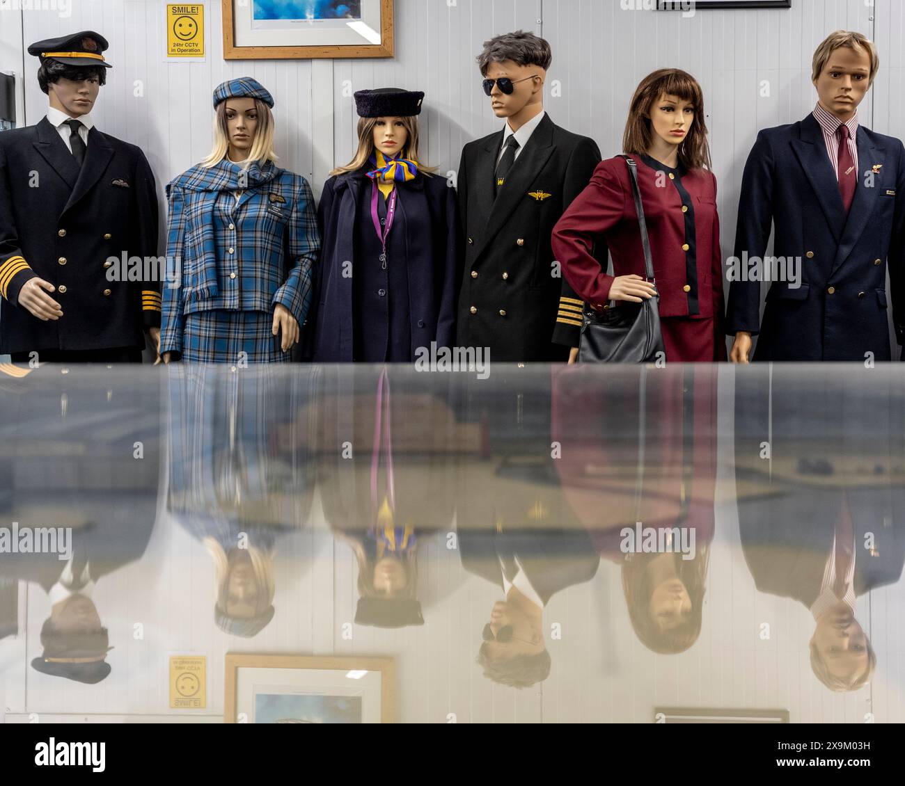 Charlwood, UK.  1 June 2024. Mannequins wear a variety of airline uniforms at Gatwick Aviation Museum, once the private collection of local Surrey businessman Peter Vallance, but since 1990 established as a Charity to inspire and educate the public about aviation.  Credit: Stephen Chung / Alamy Live News Stock Photo