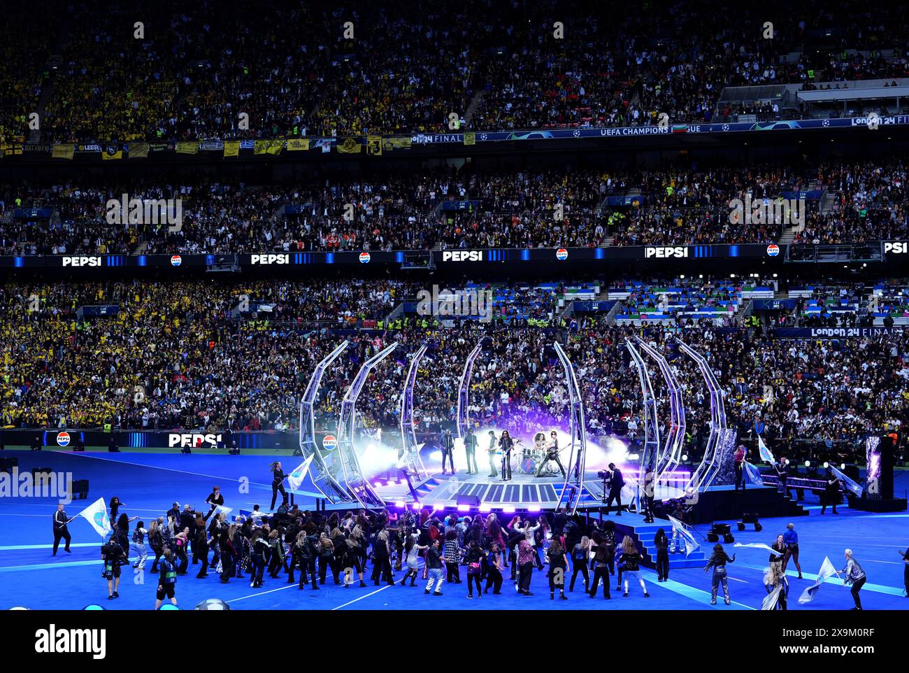 Lenny Kravitz performs ahead of the UEFA Champions League final at