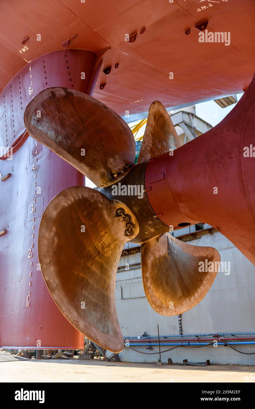 Cargo ship propeller rudder in hi-res stock photography and images - Alamy