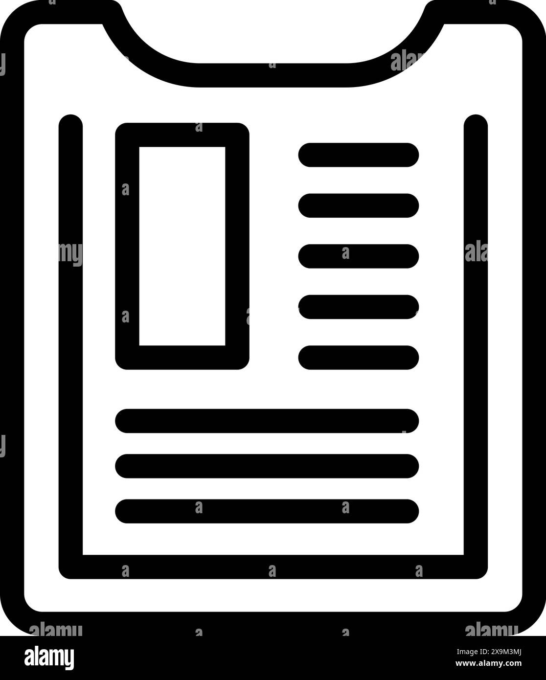 A simple outline vector icon representing a document, ideal for web and ...