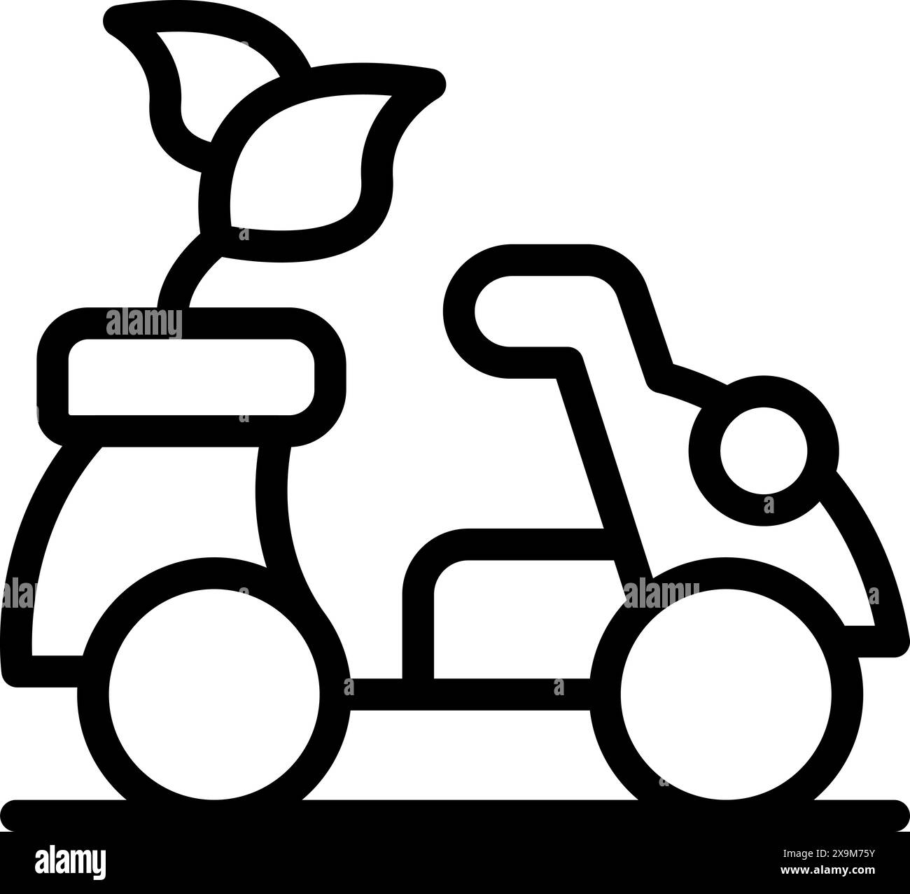 Sleek black and white line illustration of an environmentally friendly