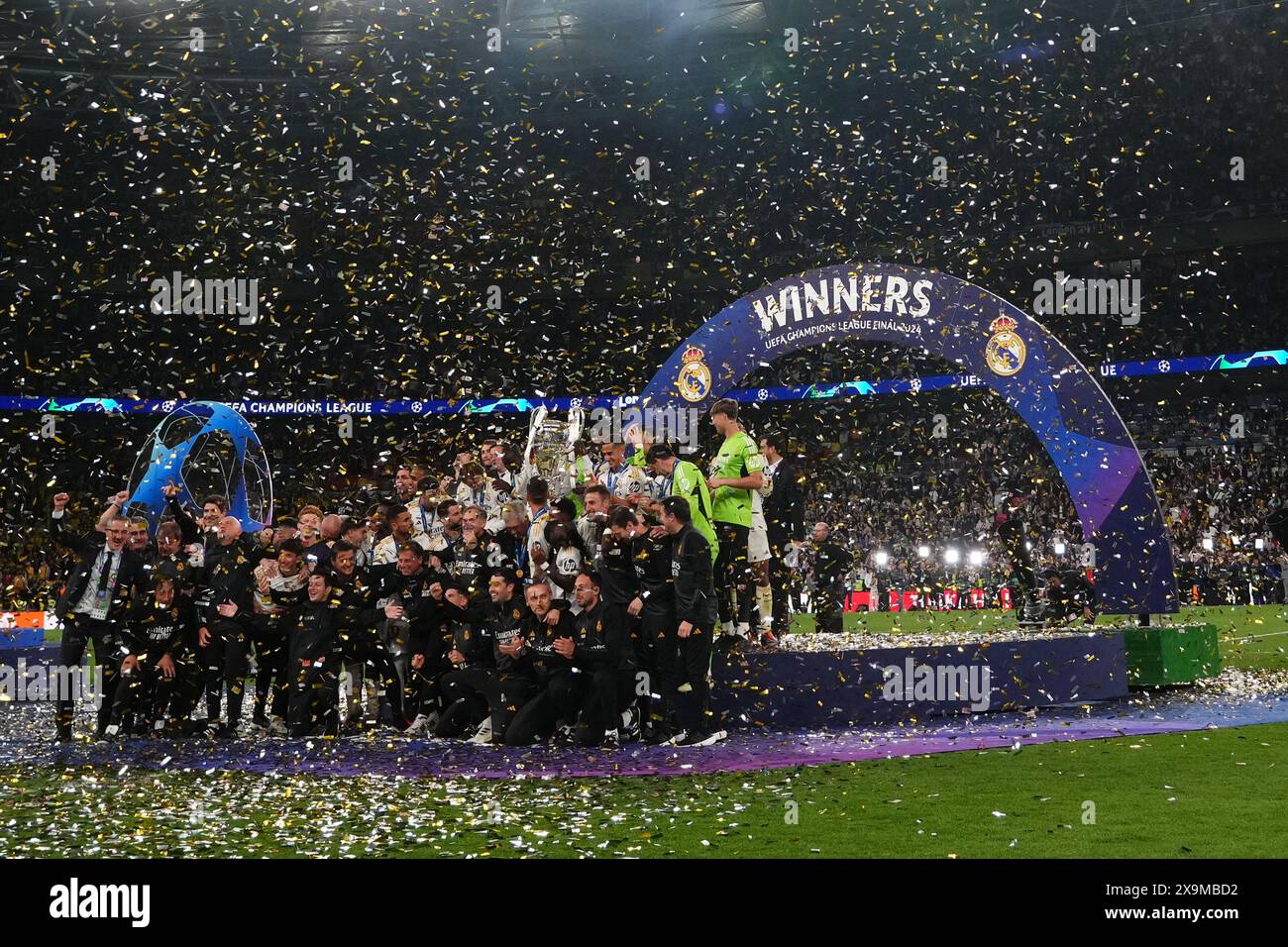 London, UK. 01st June, 2024. Real Madrid players with the UEFA
