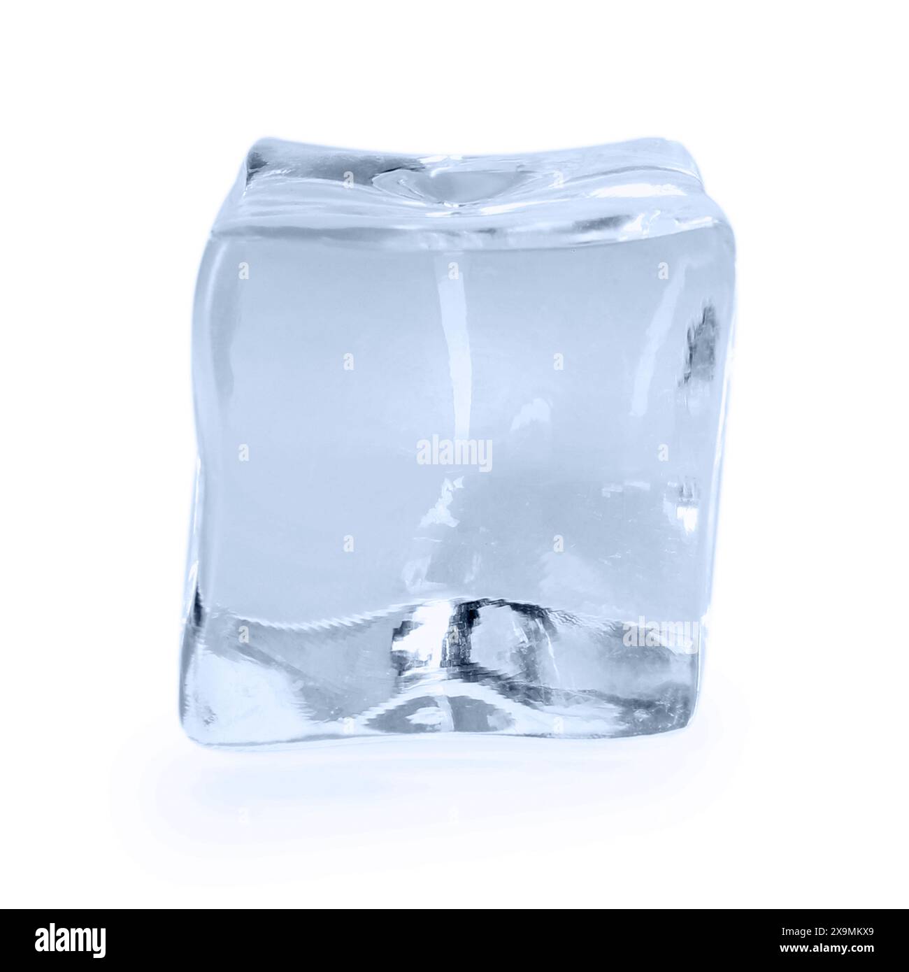 One crystal clear ice cube isolated on white Stock Photo - Alamy