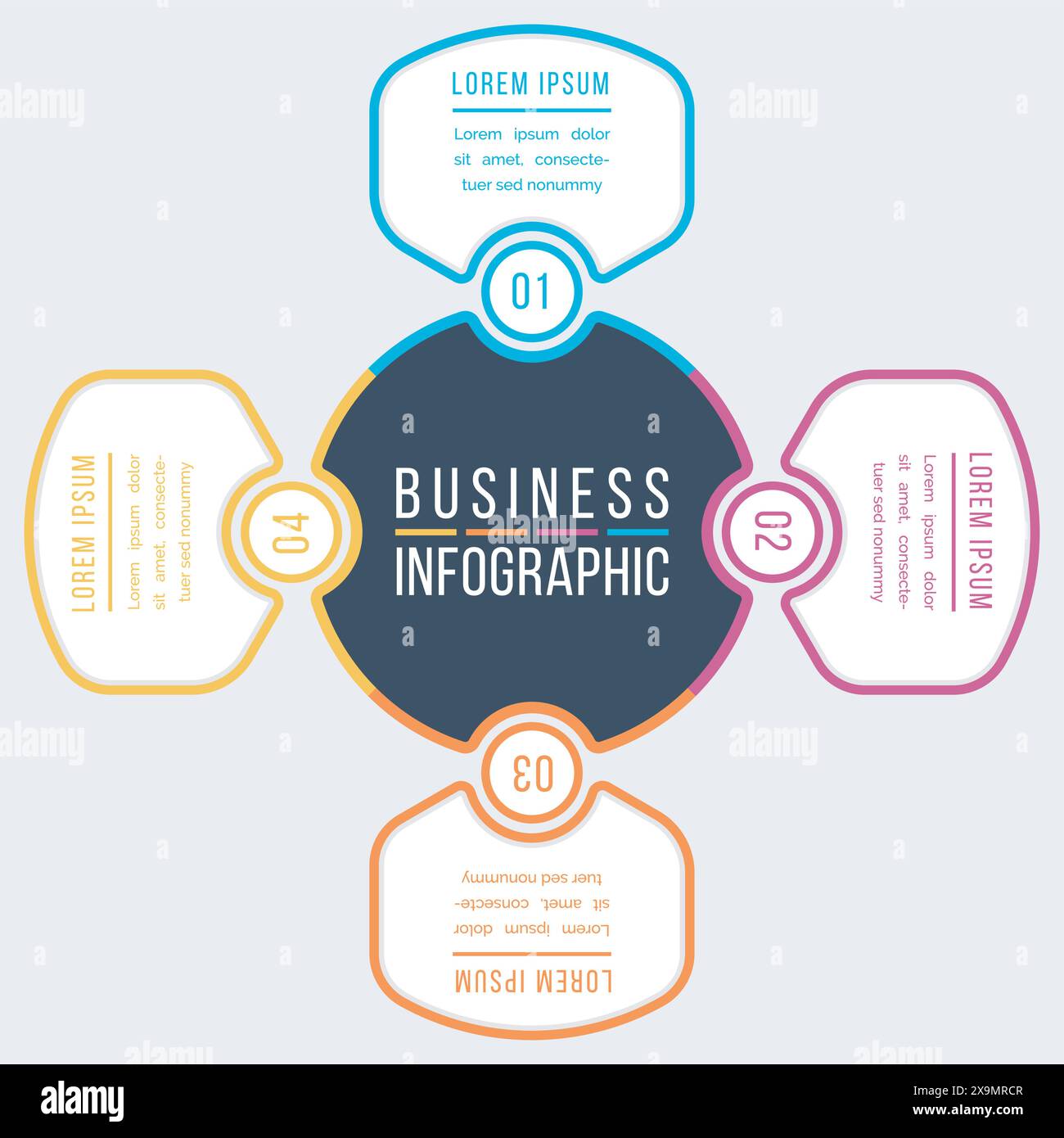 4 Options Infographic design 4 steps, objects, options or elements business information colored infographic template Stock Vector