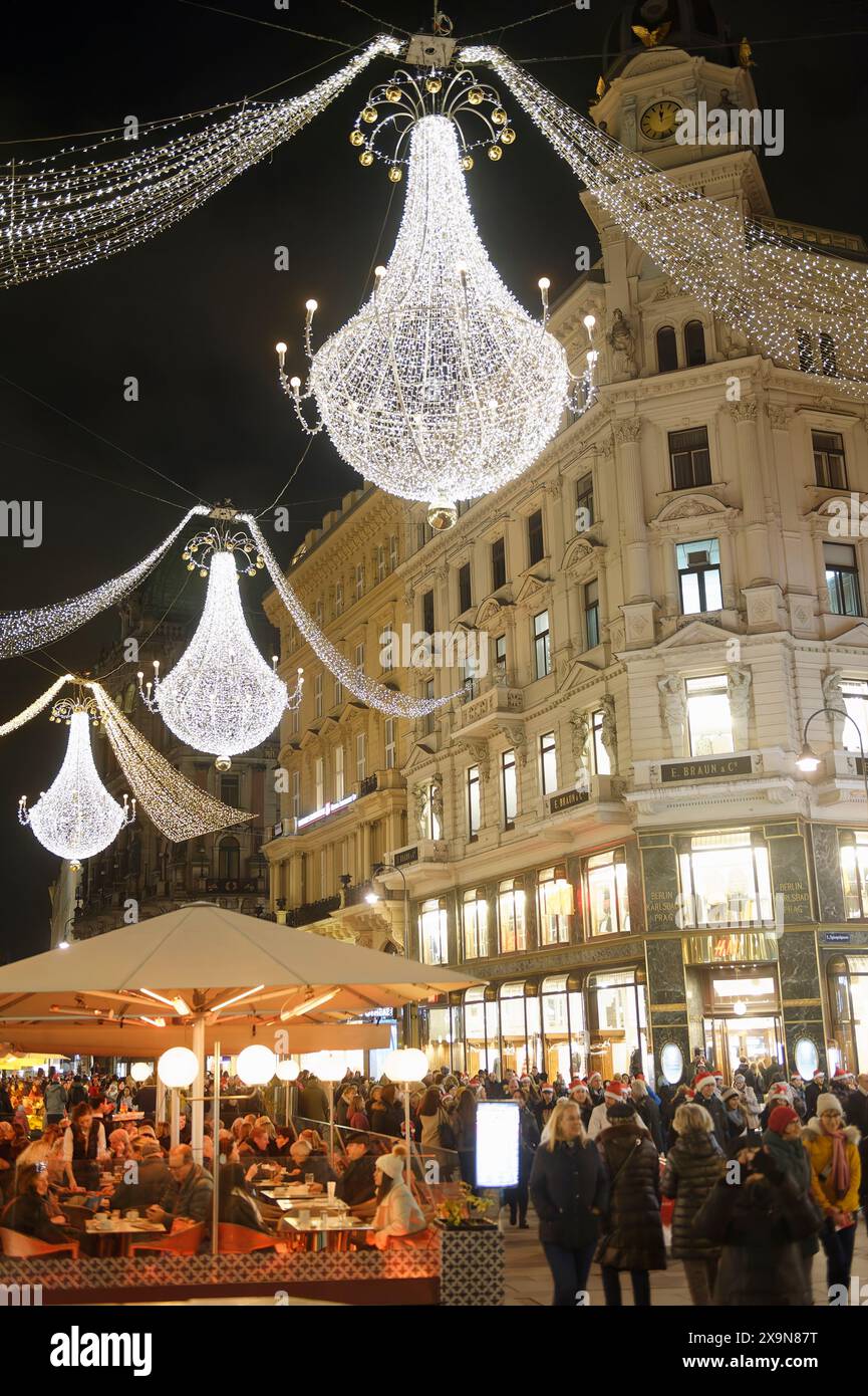 Vienna, Austria. November 22, 2019. Christmas lights 'am Graben' in the 1st district of Vienna Stock Photo