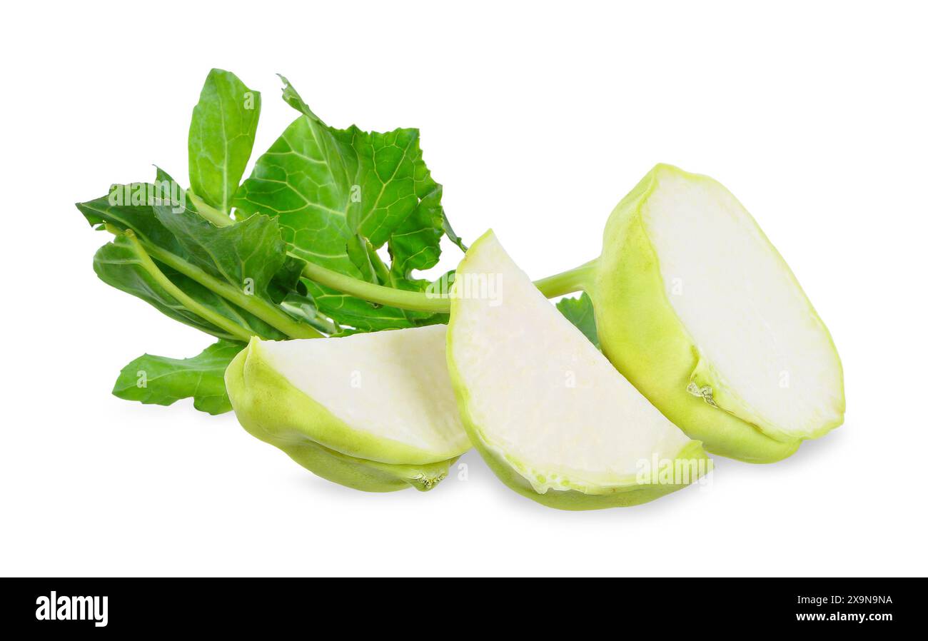 kohlabi isolated on white background. kohlabi clipping path Stock Photo
