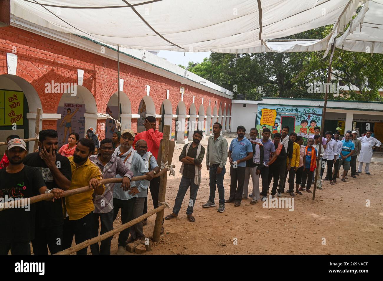 Indian elections queue hi-res stock photography and images - Alamy