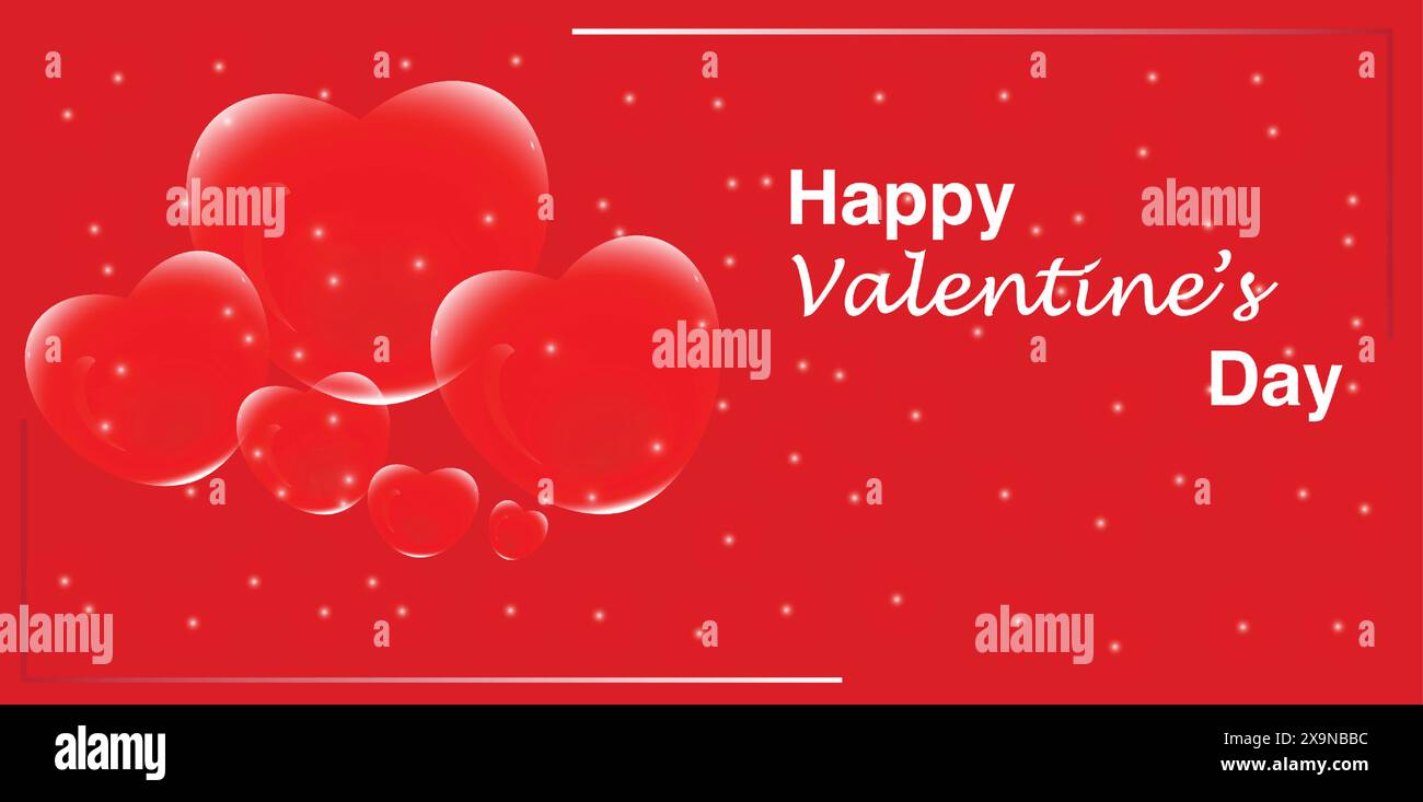 Happy Valentine's Day 2026 Banner Design, Valentine's Day Celebration Stock Vector