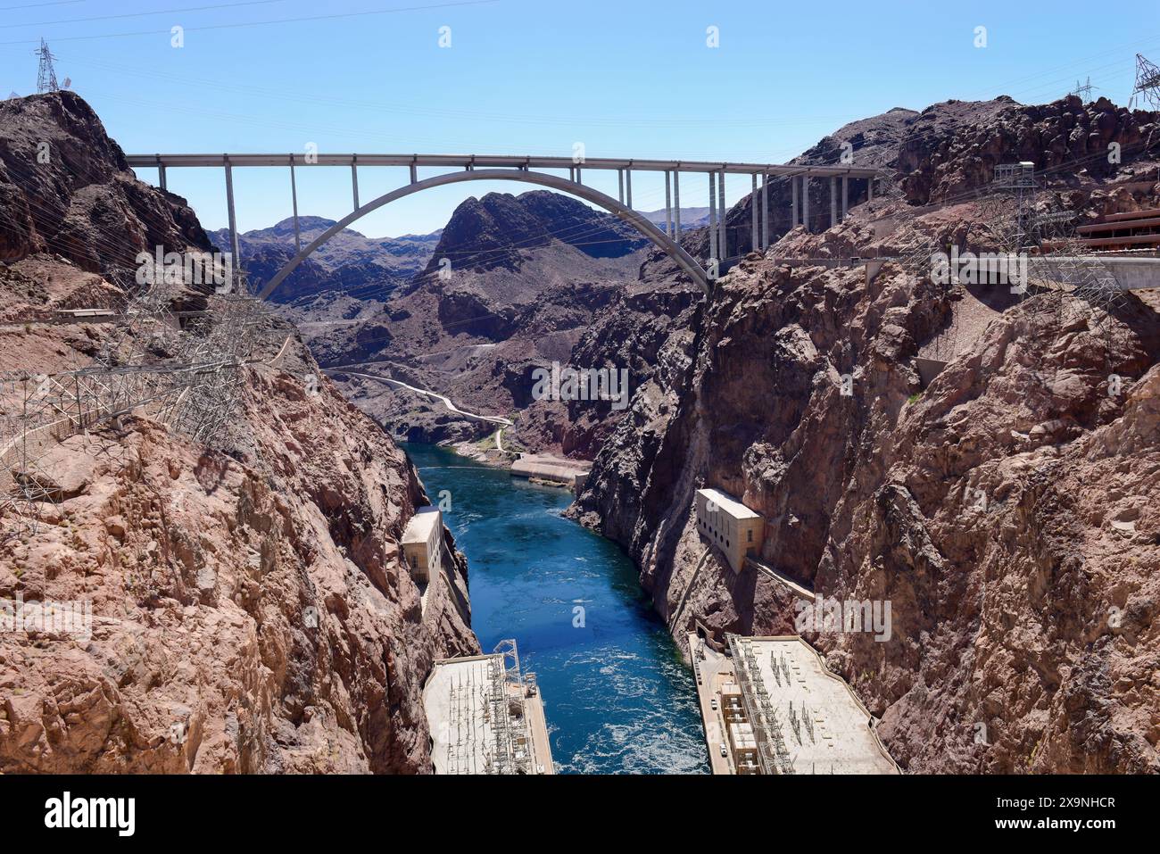 View of Mike O’Callaghan-Pat Tillman Memorial Bridge from Hoover Dam ...