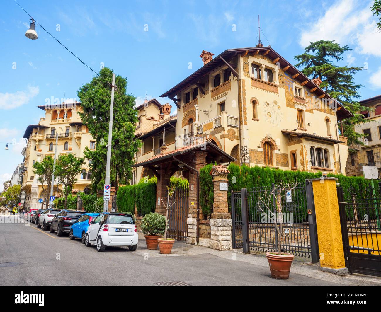 Villino delle Fate (Fairy Cottage) in the Coppedè district, a complex of Liberty style buildings in the Trieste district of Rome, built between 1915 - 1927 - Rome, Italy Stock Photo