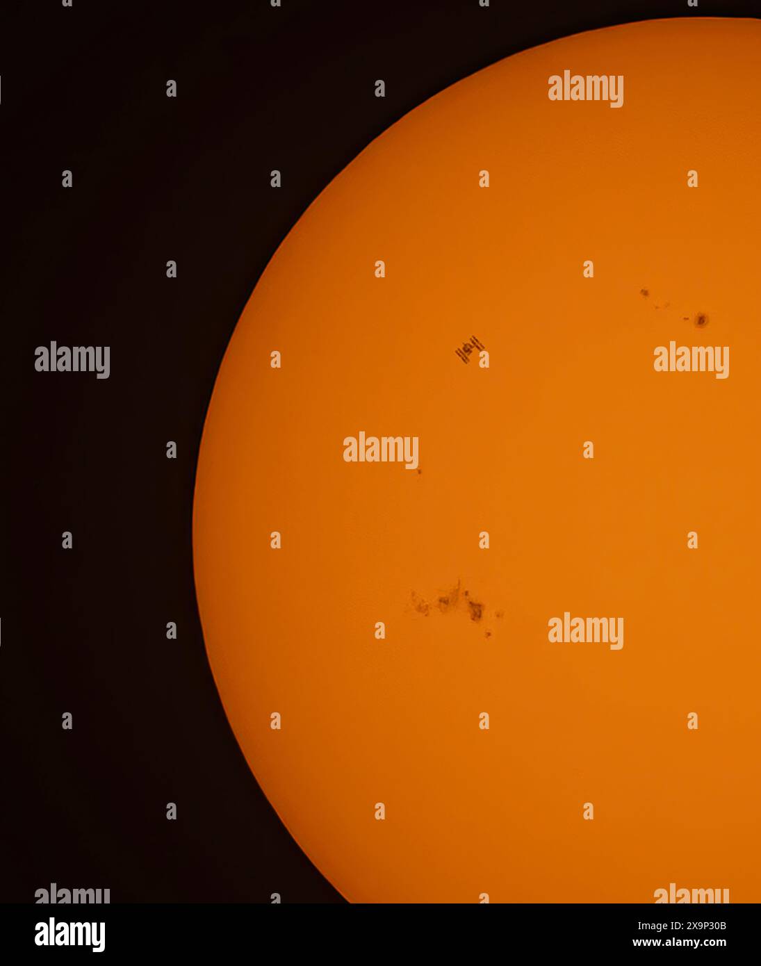 Iss Sun International Space Station ISS transiting the sun, June 1, 2024 over ...