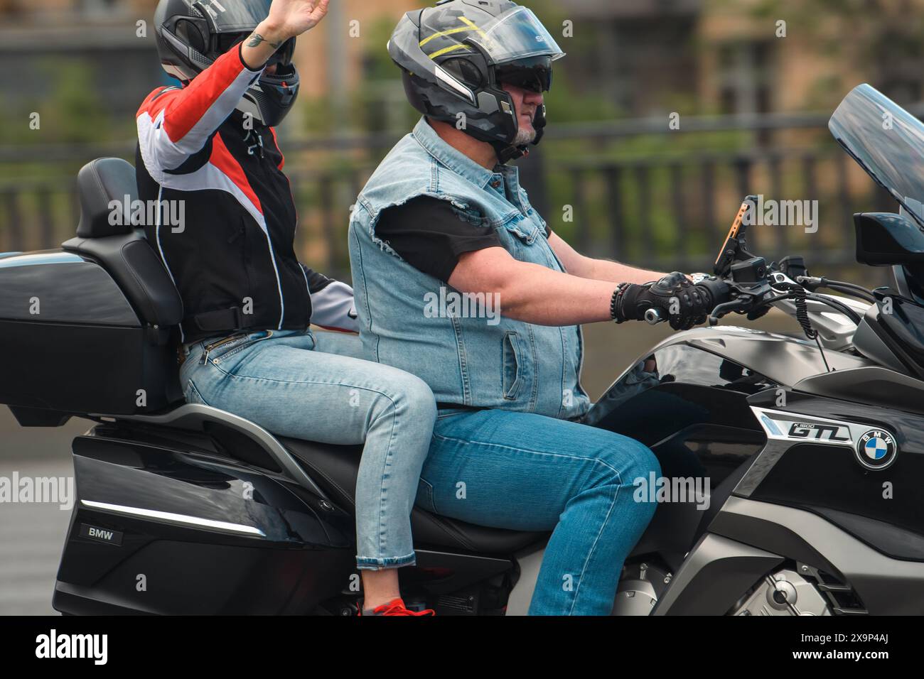 Moscow, Russia - May 26, 2024: Enthusiasts ride through Moscow in a vibrant biker parade, showcasing camaraderie and a passion for motorcycles. Stock Photo