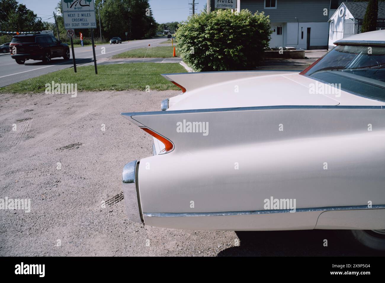White 1960 Cadillac Stock Photo