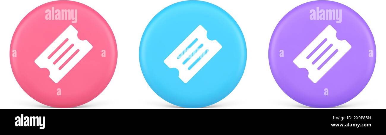 Ticket pass coupon raffle lottery cinema show entrance permission 3d ...